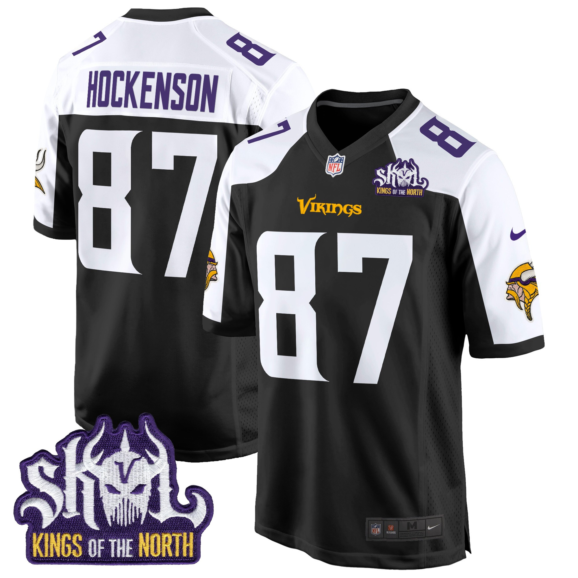 Men's Minnesota Vikings King Of The North Patch Game Jersey - All Stitched - Image 27