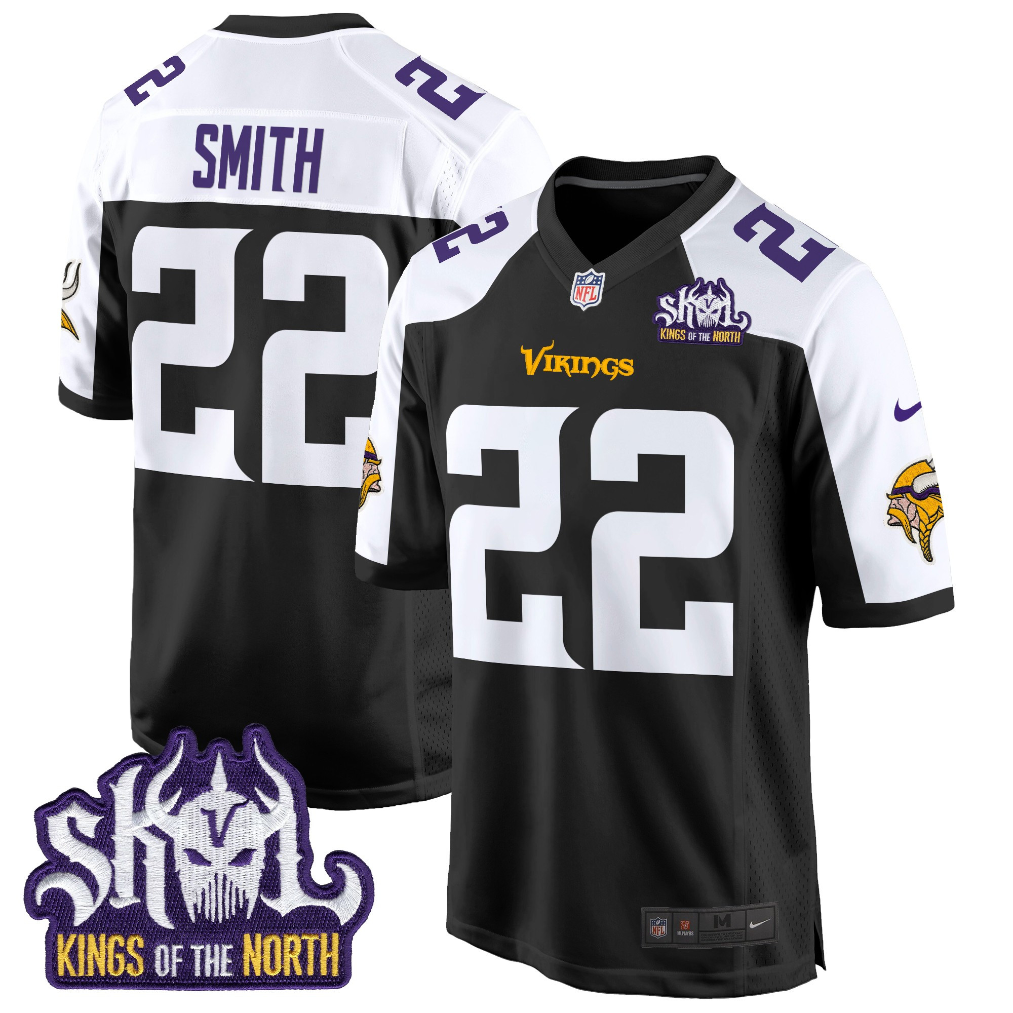 Men's Minnesota Vikings King Of The North Patch Game Jersey - All Stitched - Image 26