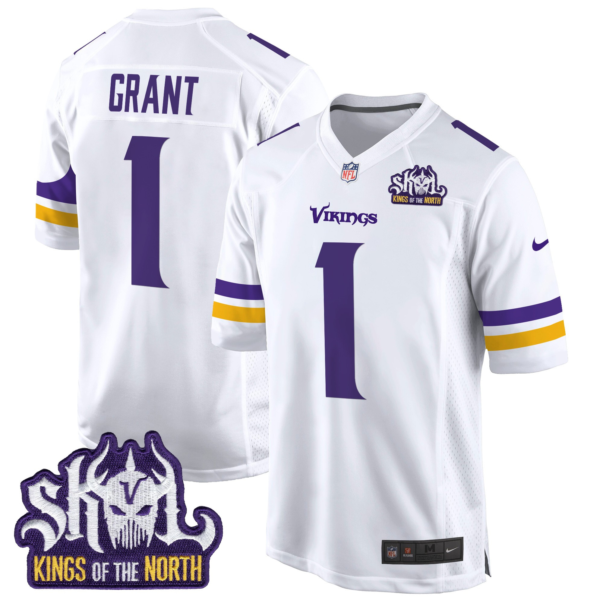 Men's Minnesota Vikings King Of The North Patch Game Jersey - All Stitched - Image 43