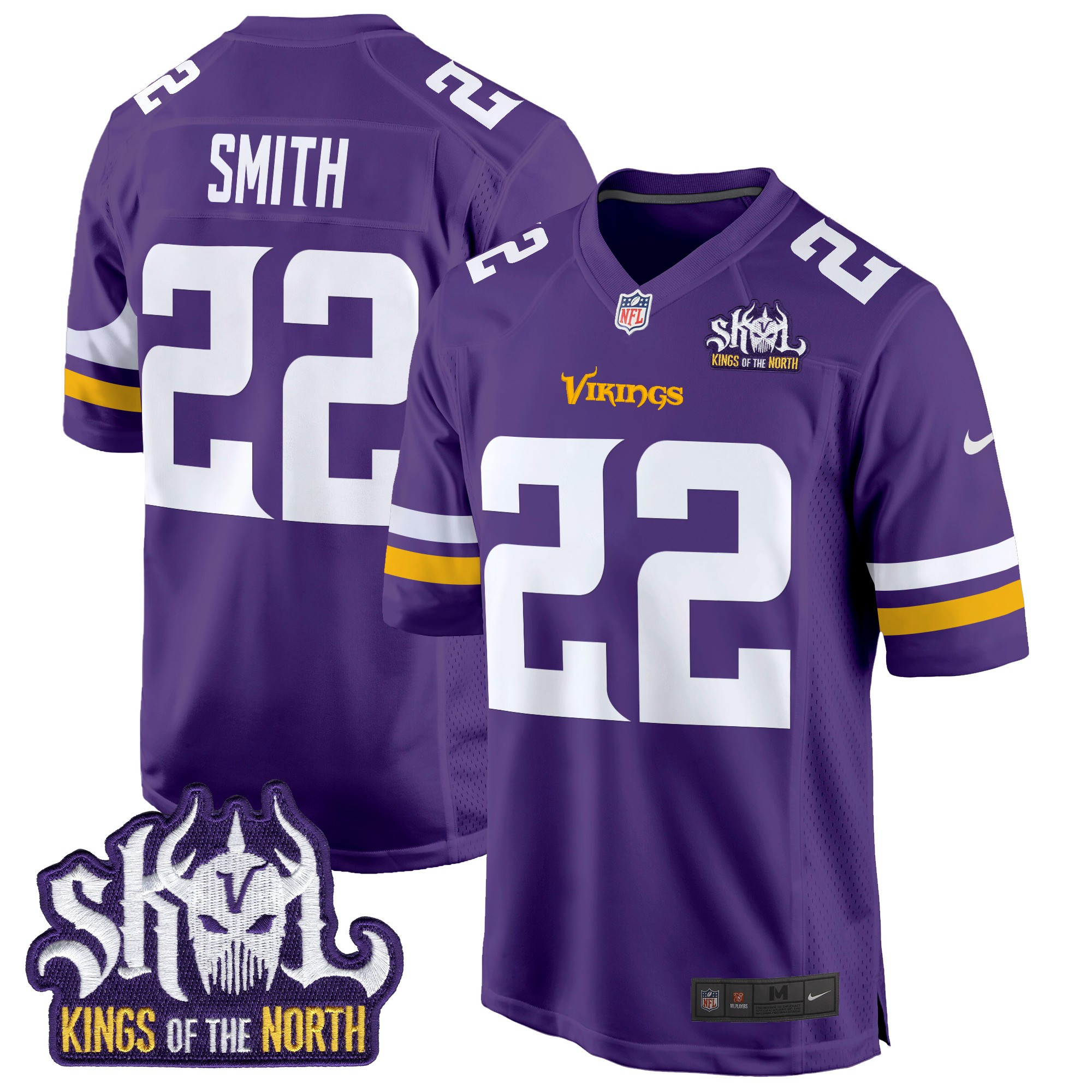 Men's Minnesota Vikings King Of The North Patch Game Jersey - All Stitched - Image 35