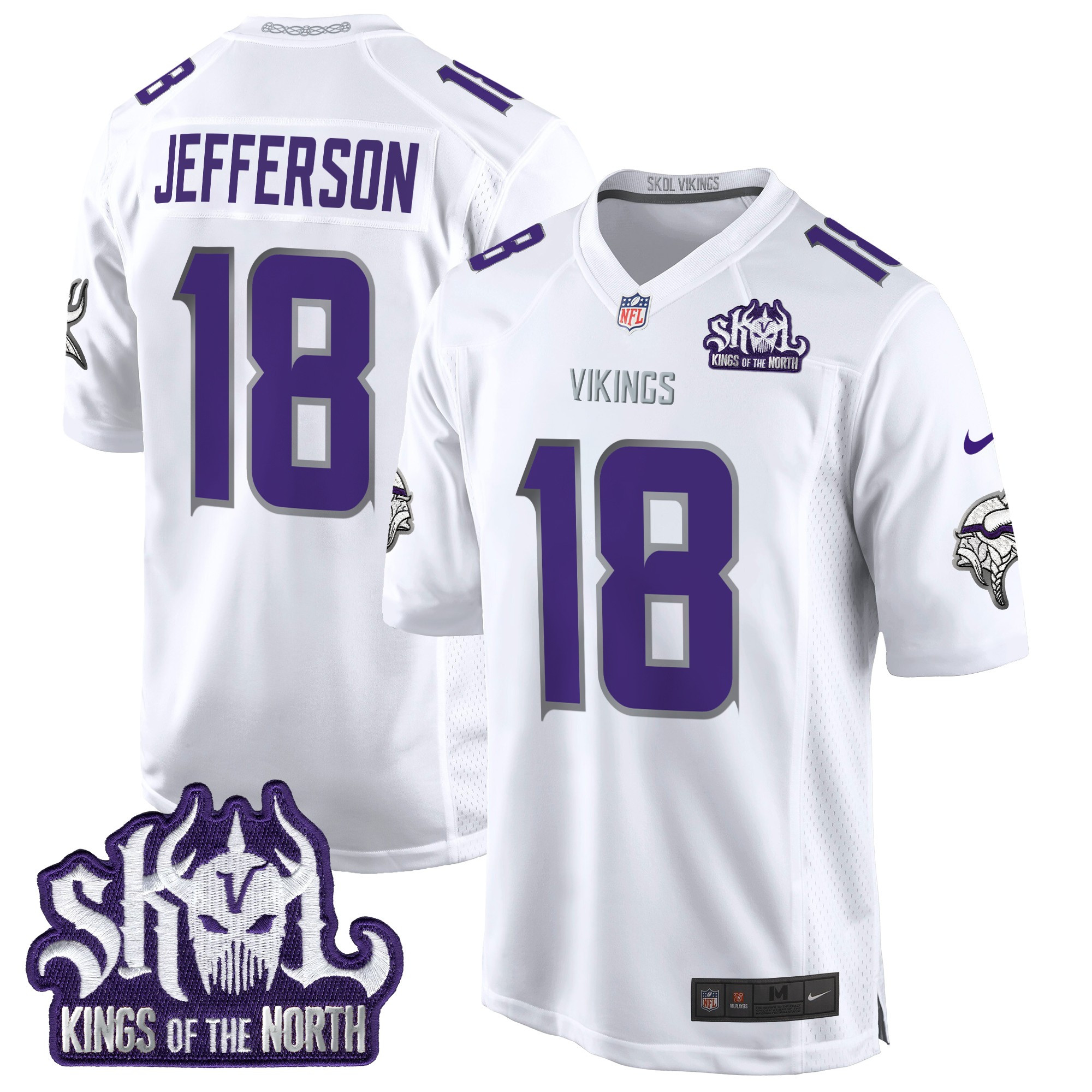 Men's Minnesota Vikings King Of The North Patch Game Jersey - All Stitched - Image 2
