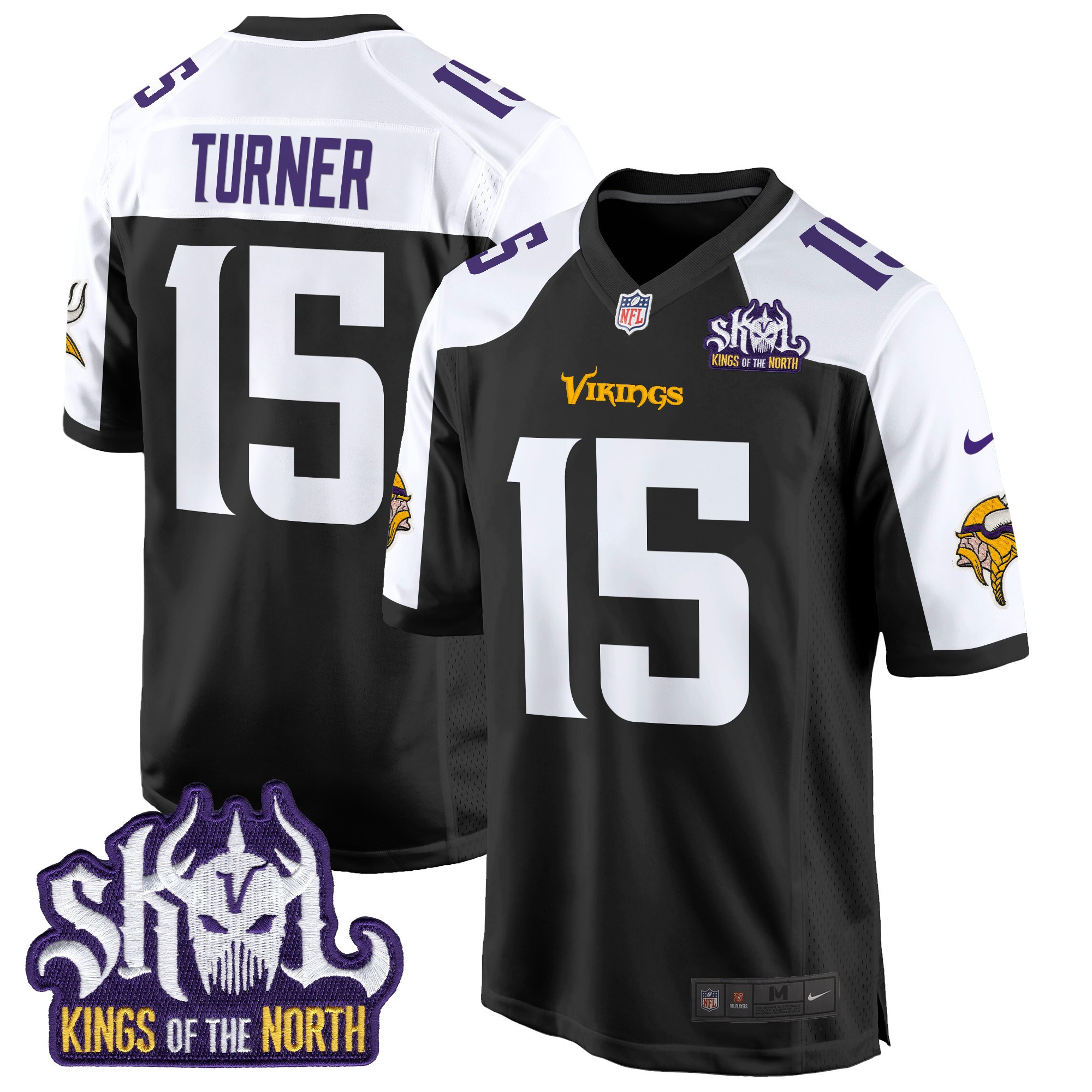 Men's Minnesota Vikings King Of The North Patch Game Jersey - All Stitched - Image 23