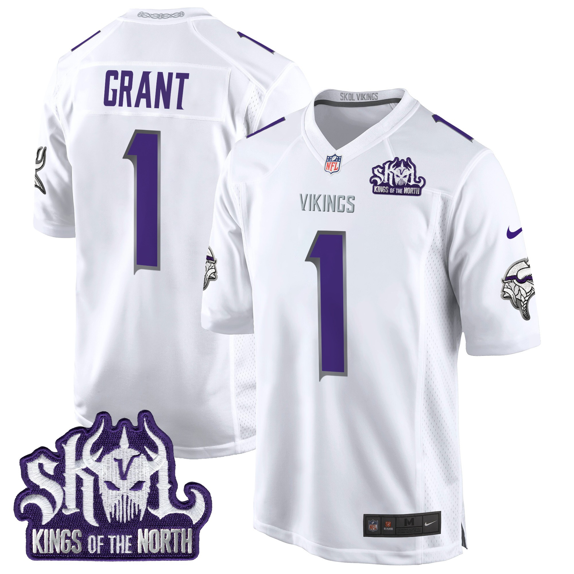 Men's Minnesota Vikings King Of The North Patch Game Jersey - All Stitched - Image 7
