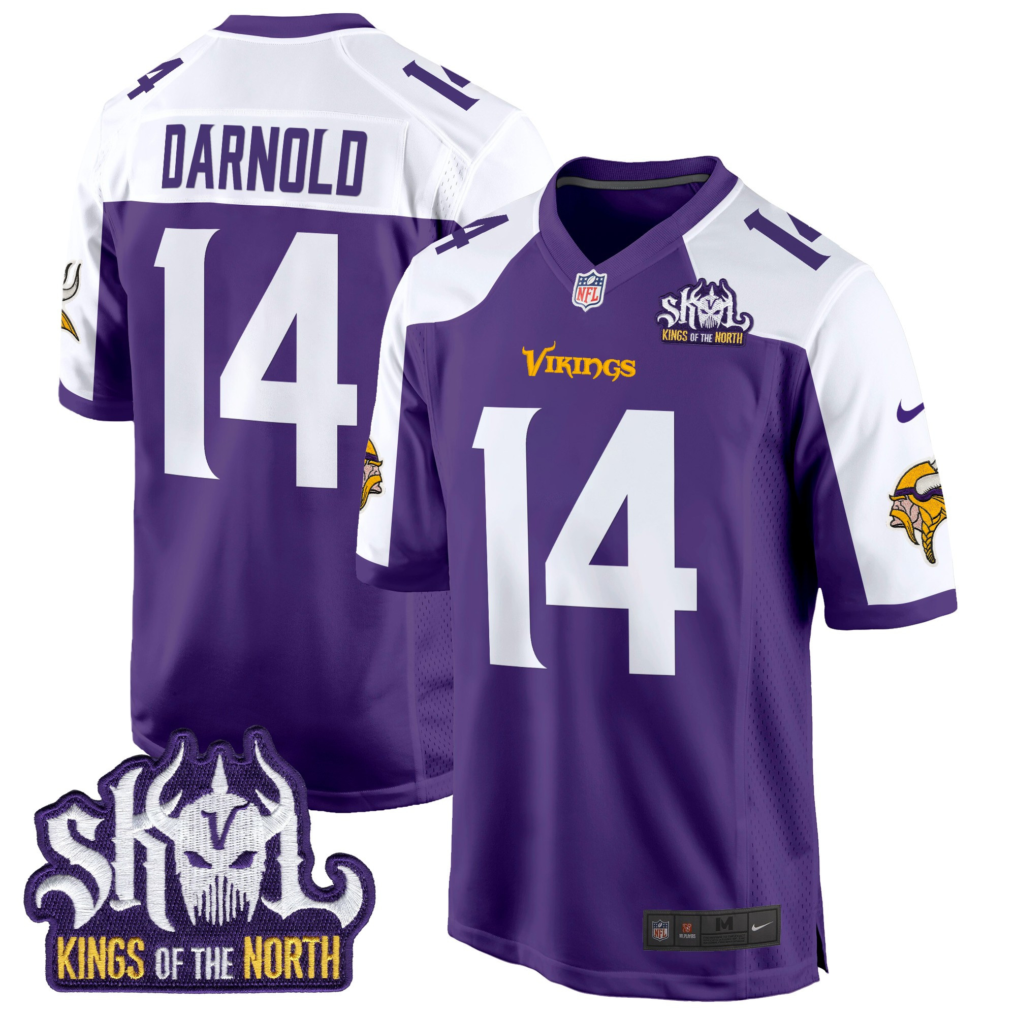 Men's Minnesota Vikings King Of The North Patch Game Jersey - All Stitched - Image 10