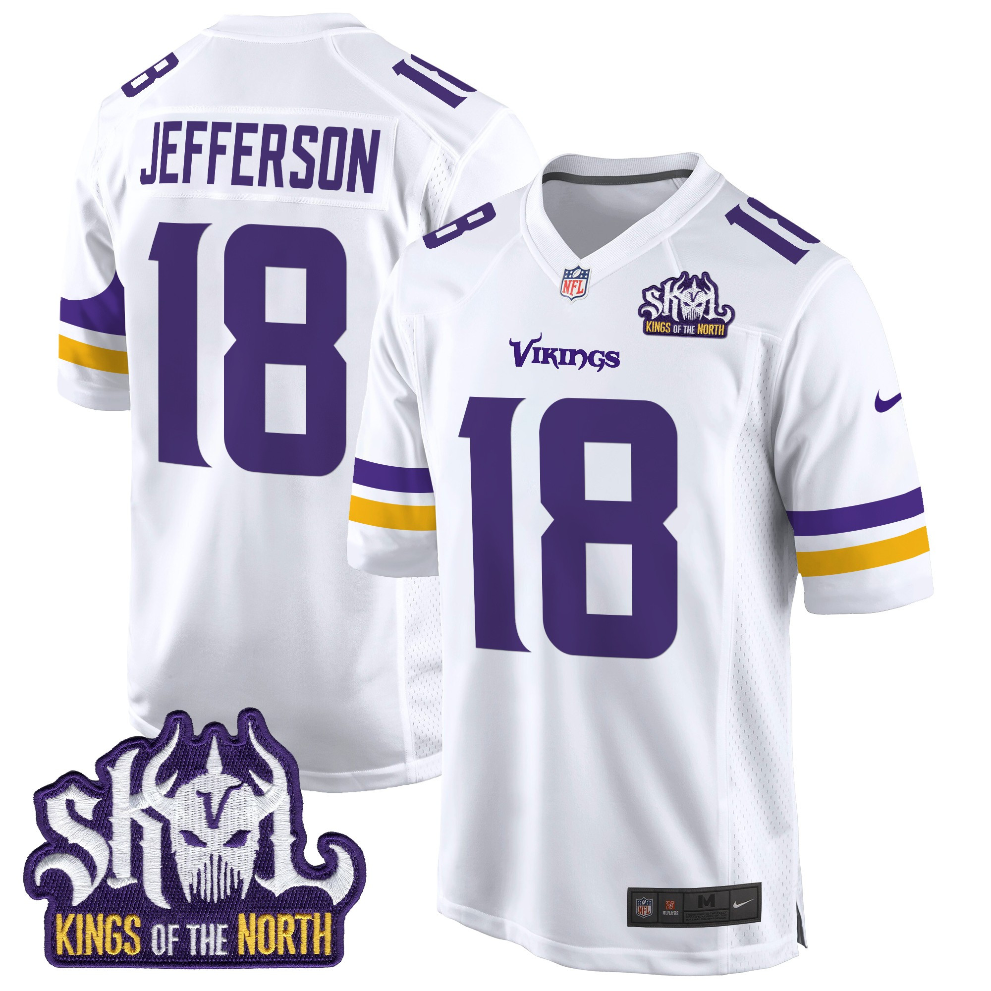 Men's Minnesota Vikings King Of The North Patch Game Jersey - All Stitched - Image 38