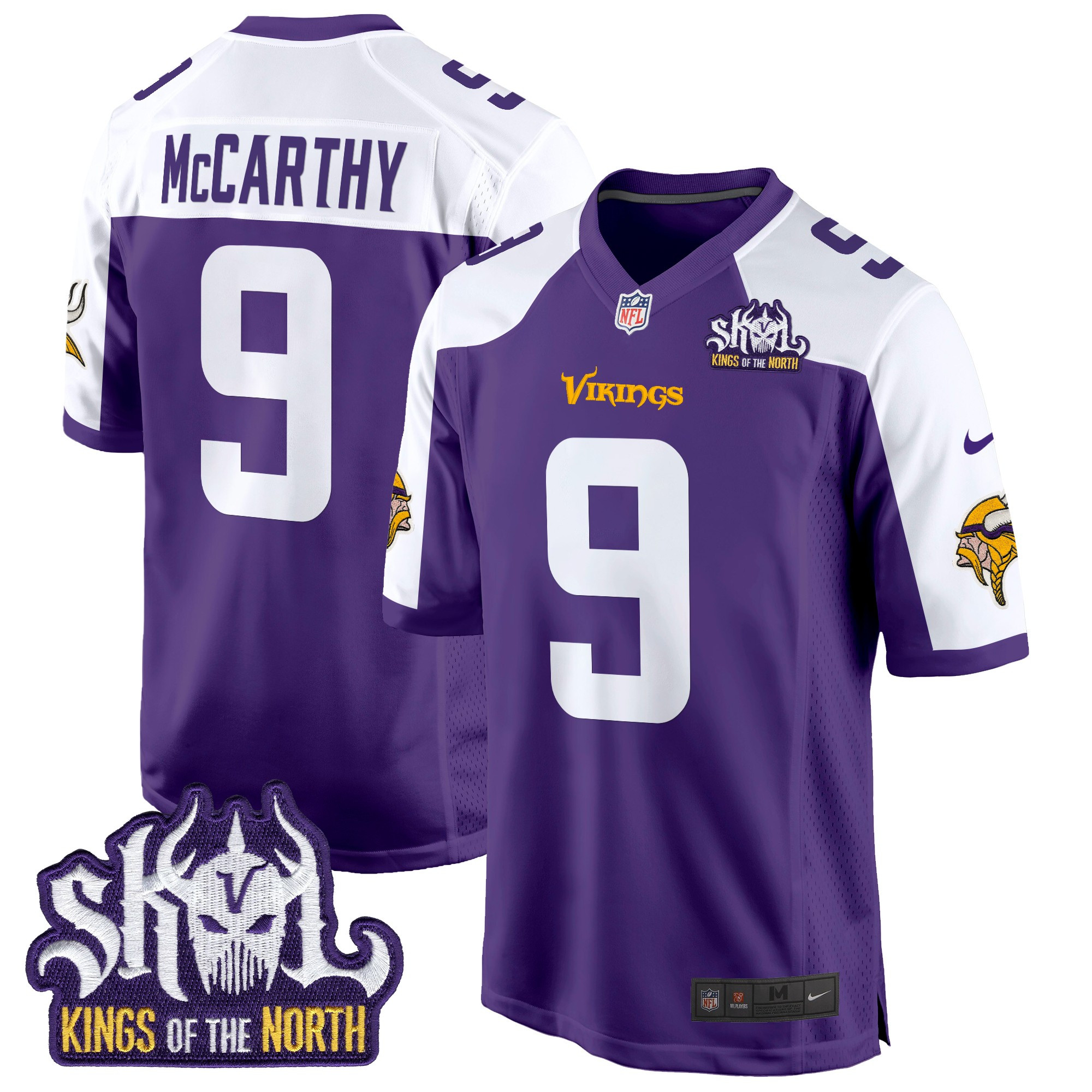 Men's Minnesota Vikings King Of The North Patch Game Jersey - All Stitched - Image 13