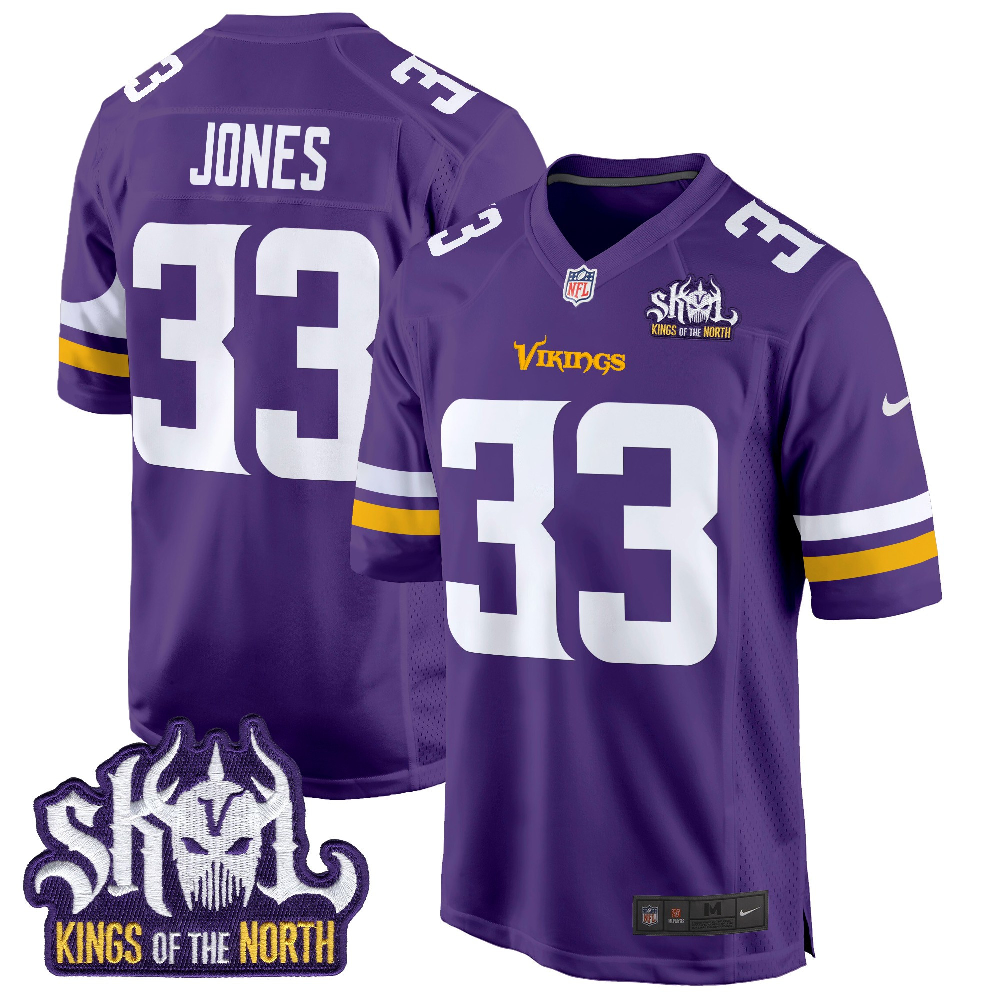 Men's Minnesota Vikings King Of The North Patch Game Jersey - All Stitched - Image 33
