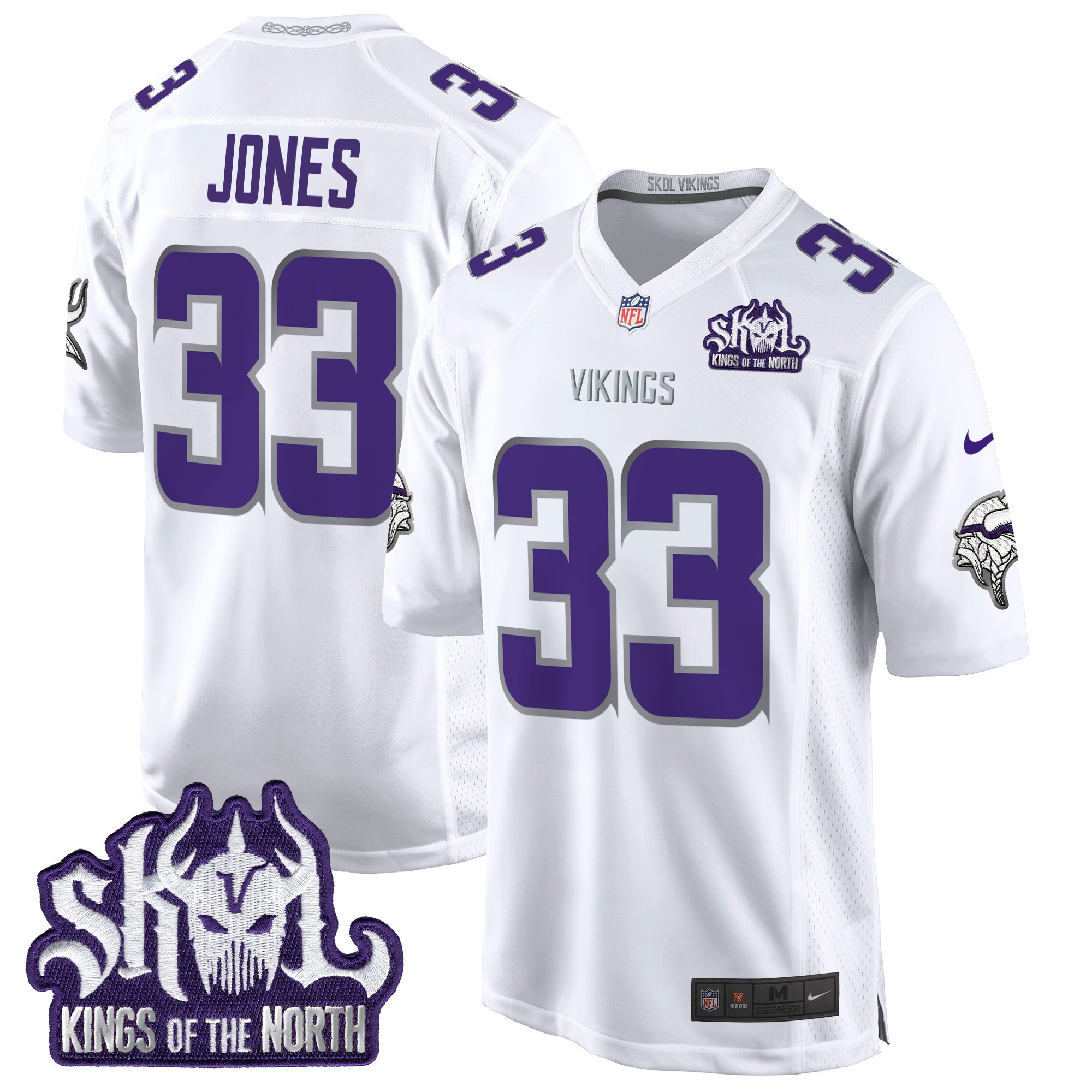 Men's Minnesota Vikings King Of The North Patch Game Jersey - All Stitched - Image 6