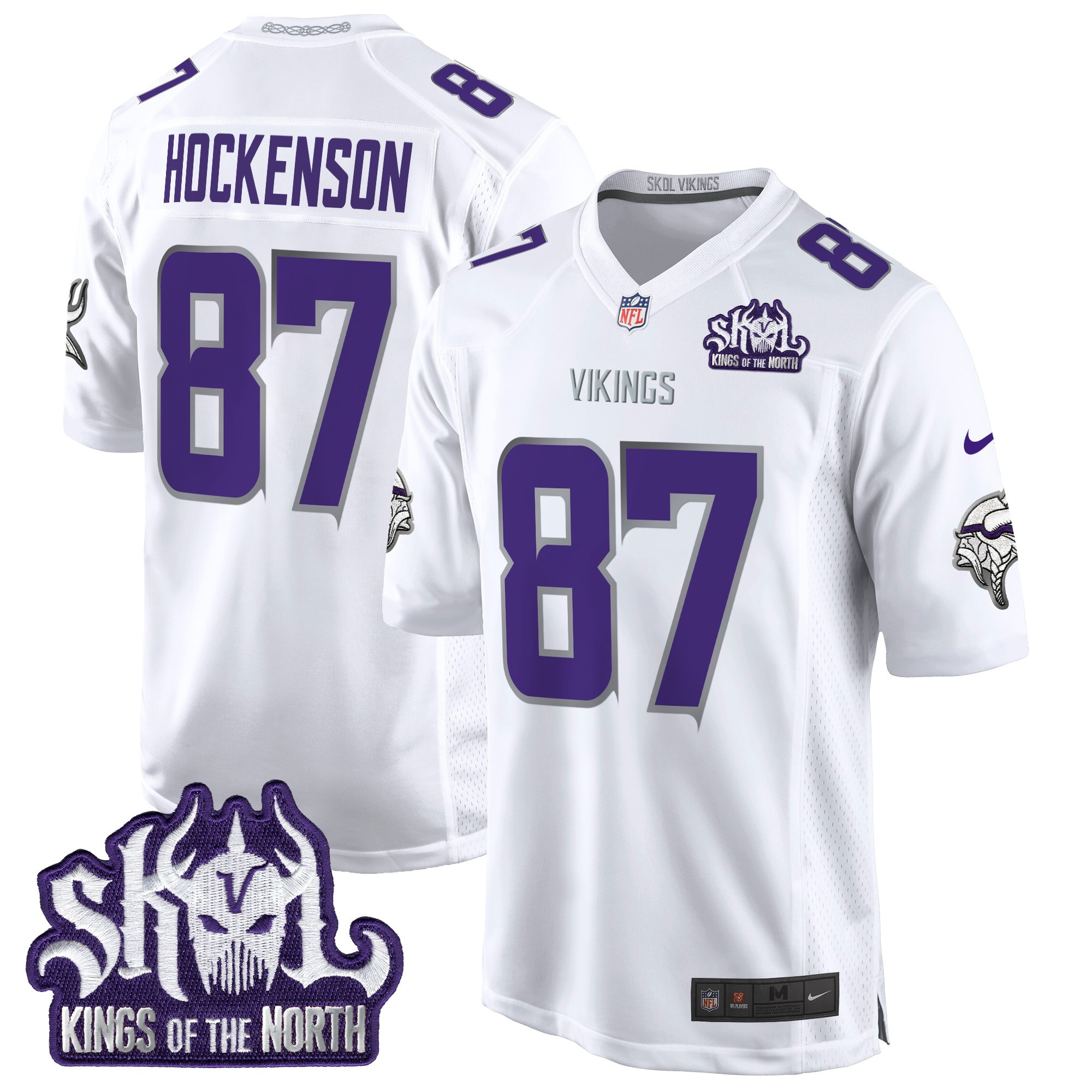 Men's Minnesota Vikings King Of The North Patch Game Jersey - All Stitched - Image 9