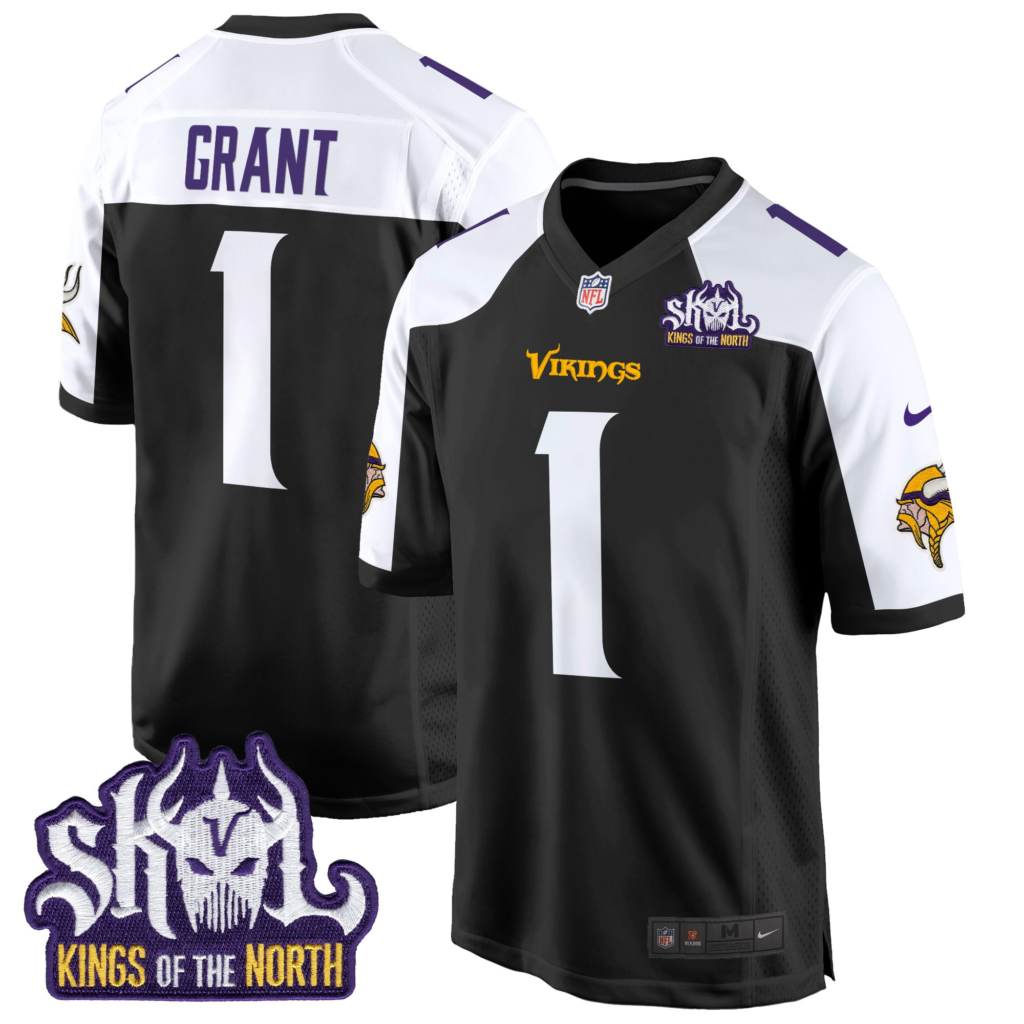 Men's Minnesota Vikings King Of The North Patch Game Jersey - All Stitched - Image 25