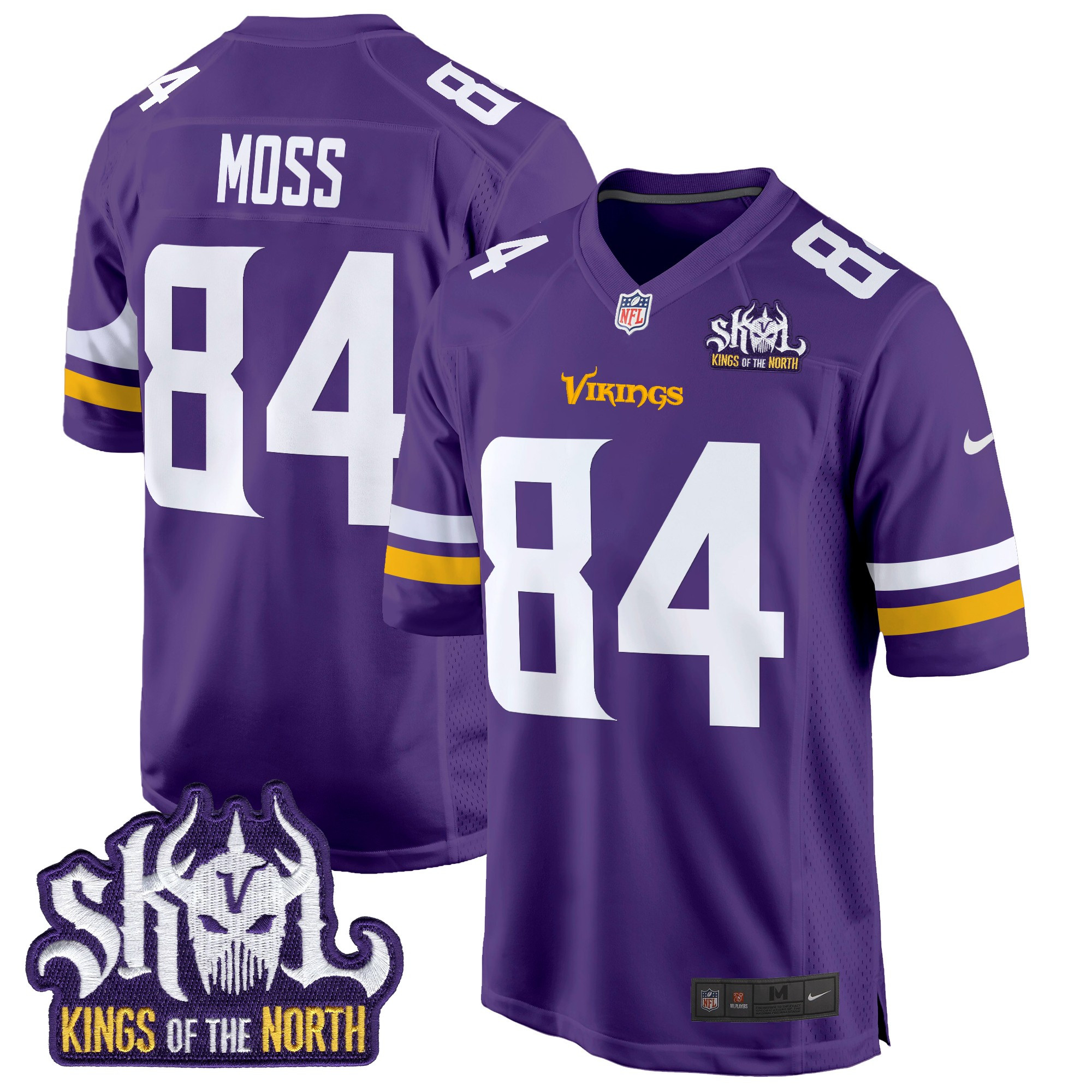 Men's Minnesota Vikings King Of The North Patch Game Jersey - All Stitched - Image 30