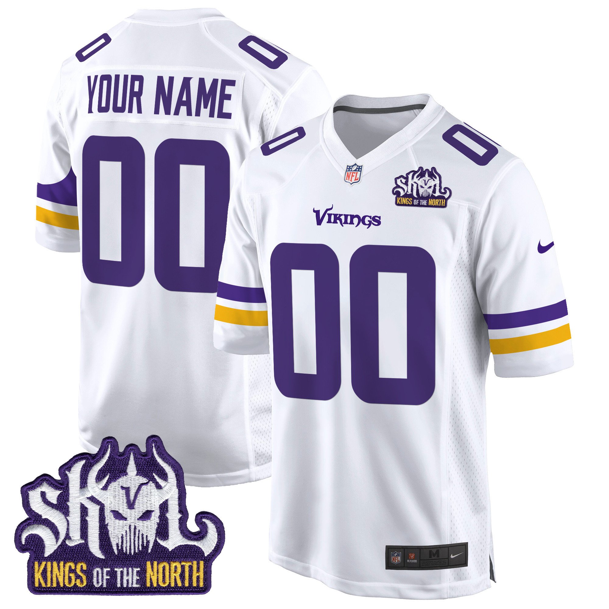 Minnesota Vikings King Of The North Patch Game Custom Jersey - All Stitched - Image 5
