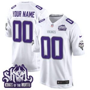 Minnesota Vikings King Of The North Patch Game Custom Jersey - All Stitched