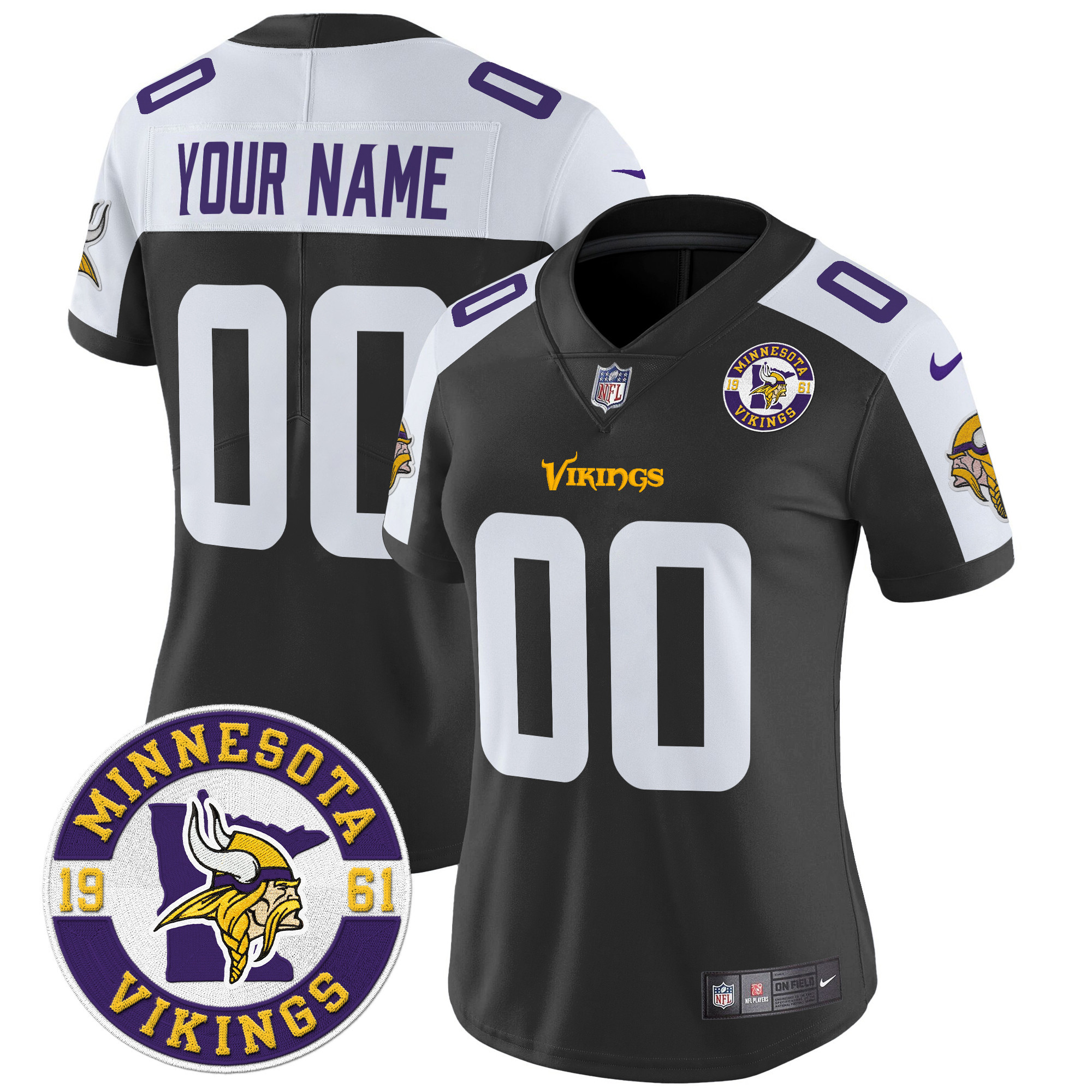 Minnesota Vikings 2024 Vapor Limited Custom Jersey V2 - Est. 1961 Patch - All Stitched - Image 7