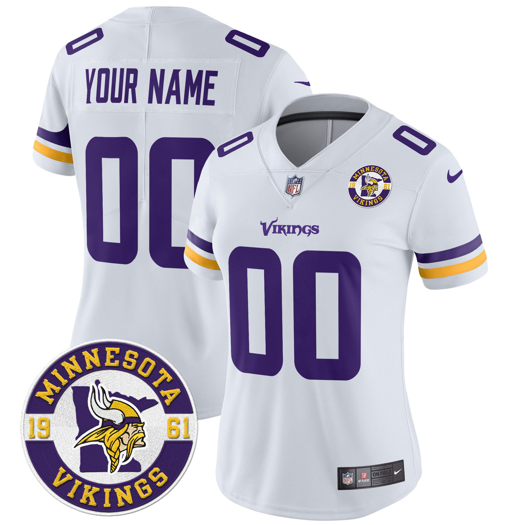 Minnesota Vikings 2024 Vapor Limited Custom Jersey V2 - Est. 1961 Patch - All Stitched - Image 9