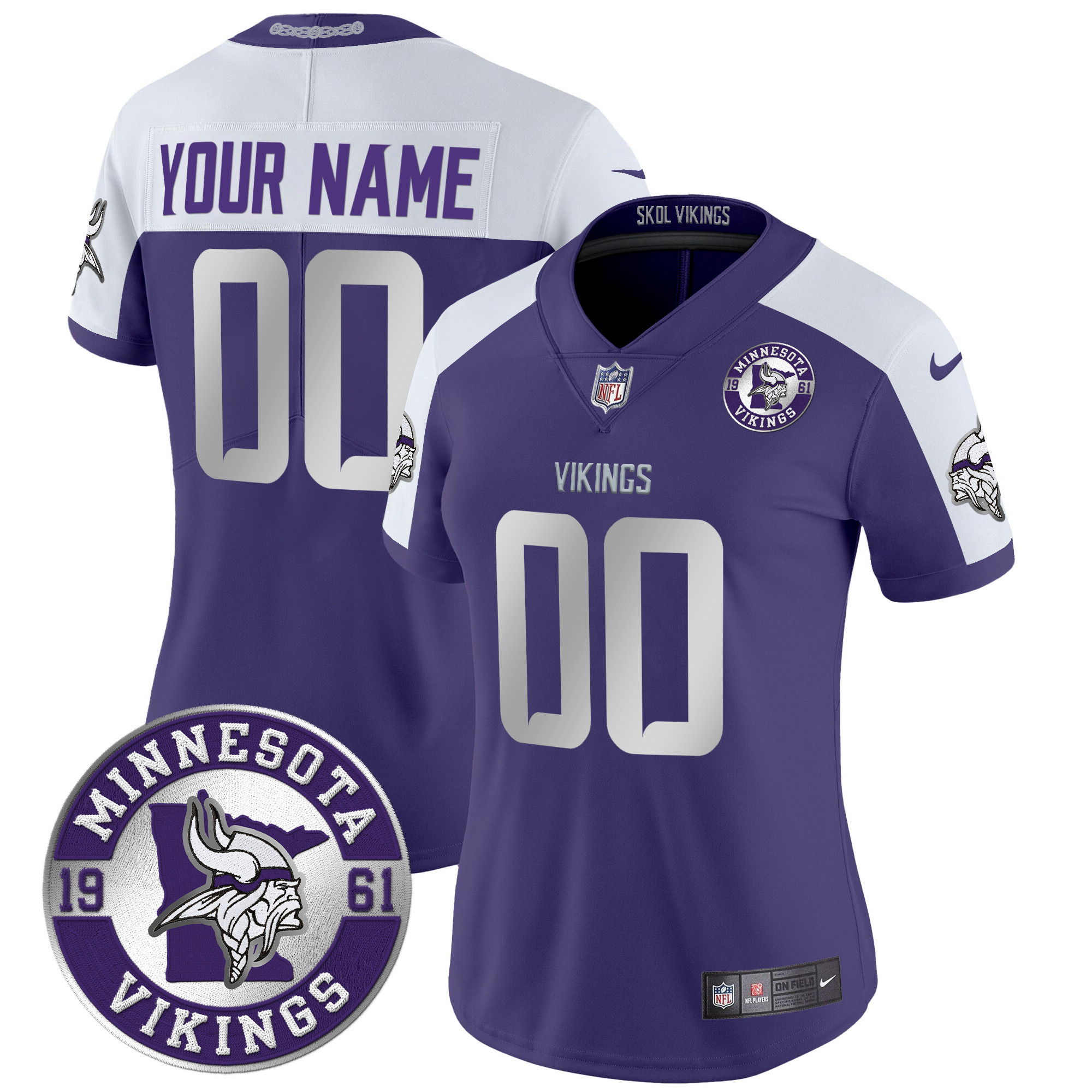Minnesota Vikings 2024 Vapor Limited Custom Jersey - Est. 1961 Patch - All Stitched - Image 9