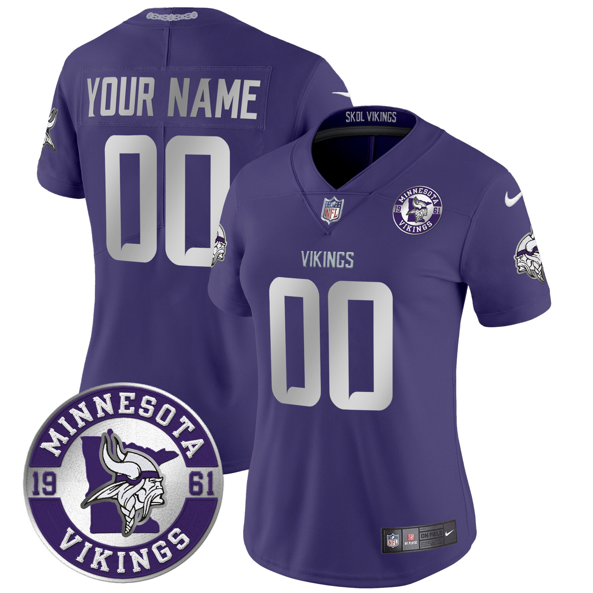 Minnesota Vikings 2024 Vapor Limited Custom Jersey - Est. 1961 Patch - All Stitched - Image 10