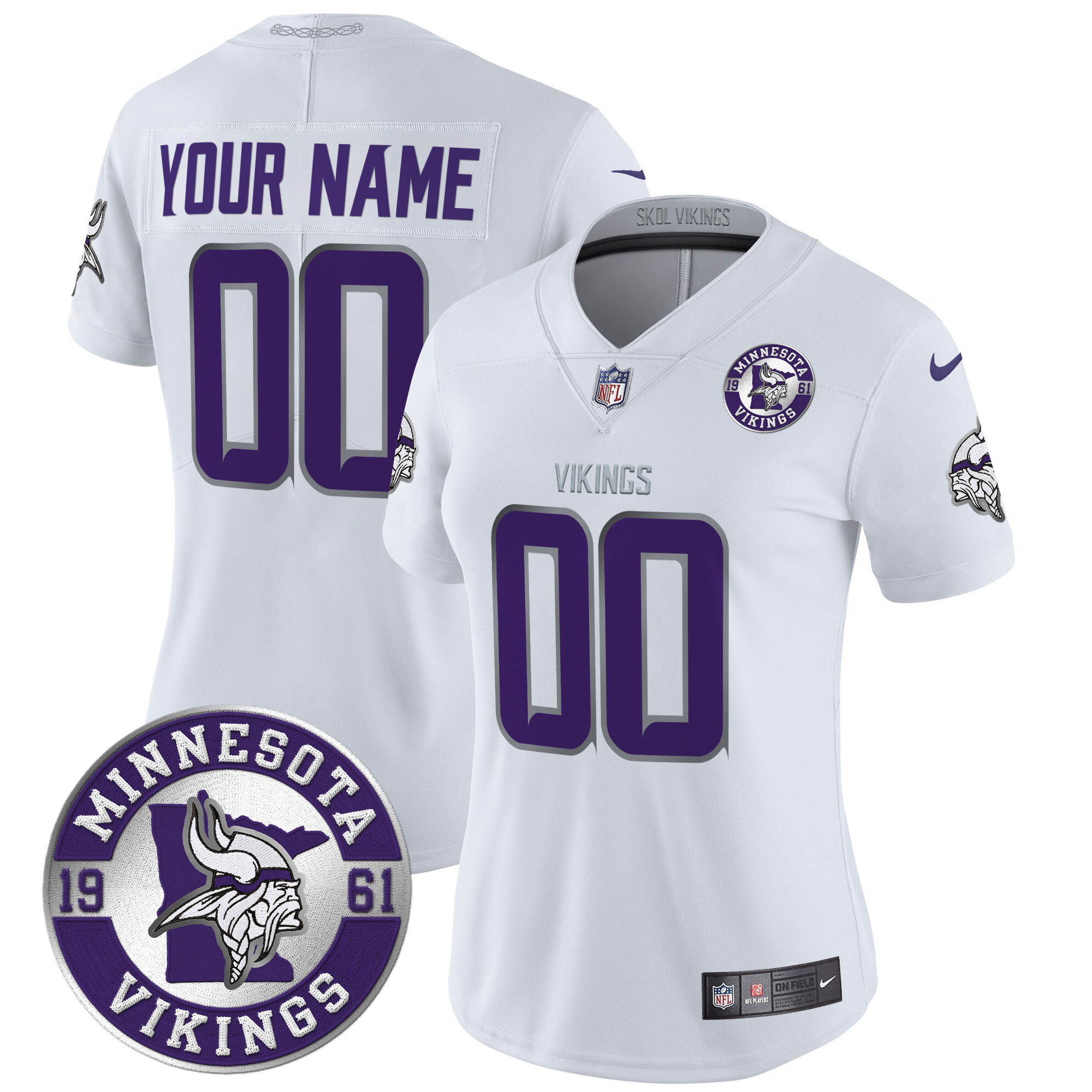 Minnesota Vikings 2024 Vapor Limited Custom Jersey - Est. 1961 Patch - All Stitched - Image 6