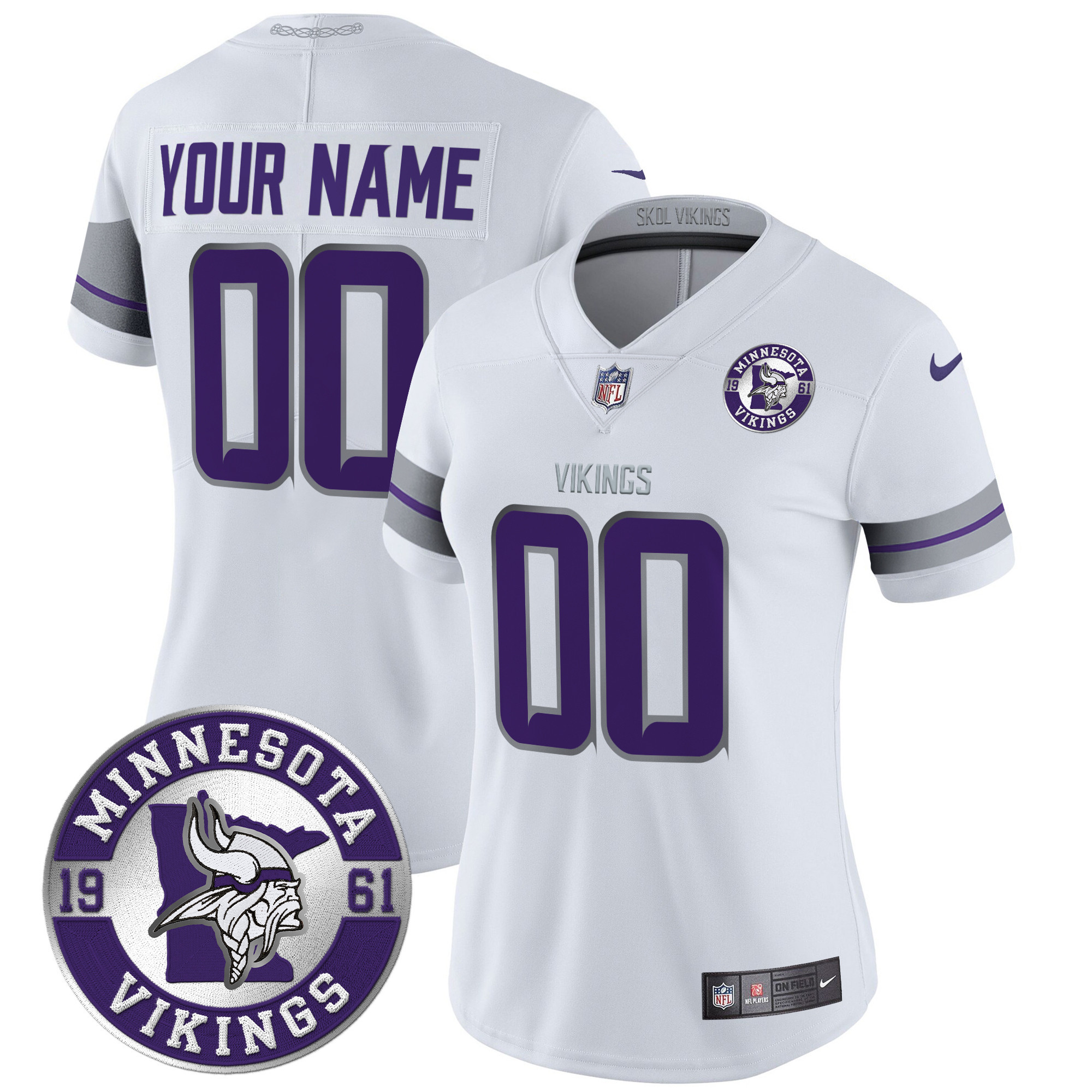 Minnesota Vikings 2024 Vapor Limited Custom Jersey - Est. 1961 Patch - All Stitched - Image 7