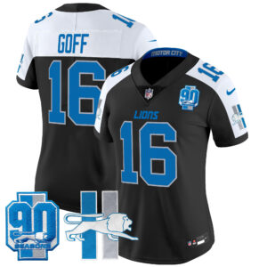 Women's Detroit Lions Throwback 90th Year Patch Vapor Limited Jersey - All Stitched