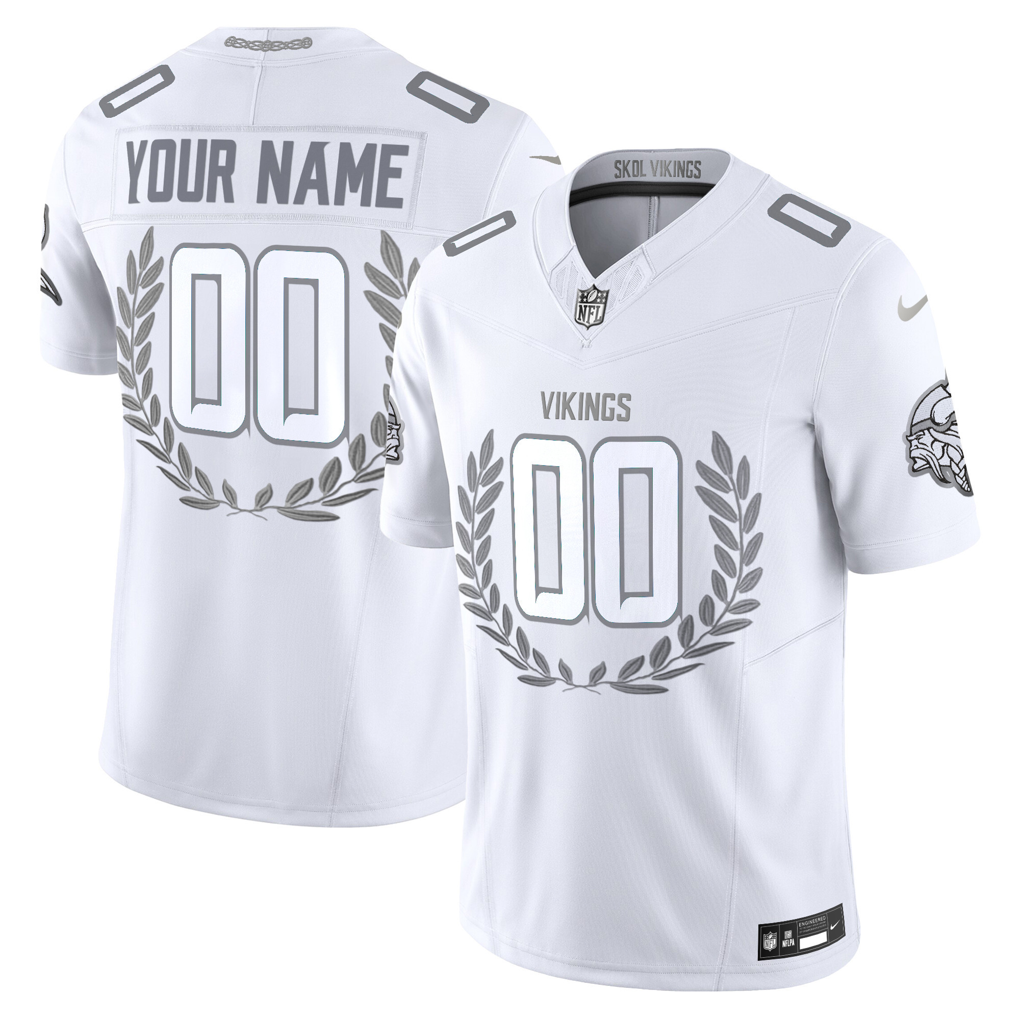 Minnesota Vikings Platinum MVP Vapor Limited Custom Jersey - All Stitched