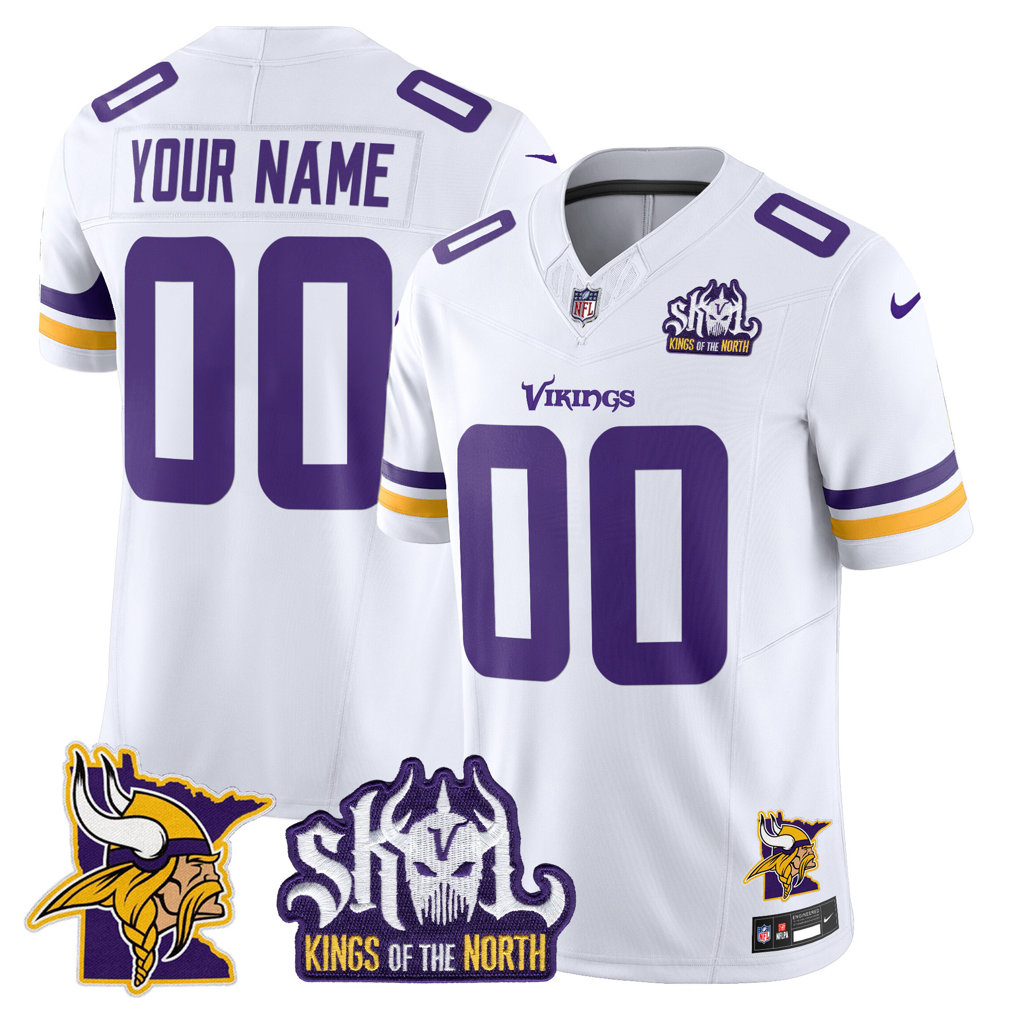 Minnesota Vikings Kings Of The North Patch Vapor Limited Custom Jersey V3 - All Stitched - Image 5