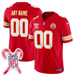 Kansas City Chiefs Christmas Patch Vapor Limited Custom Jersey - All Stitched