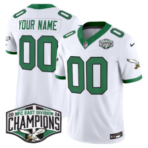 Philadelphia Eagles Kelly Green 2024 NFC East Division Champions Vapor Limited Custom Jersey - All Stitched