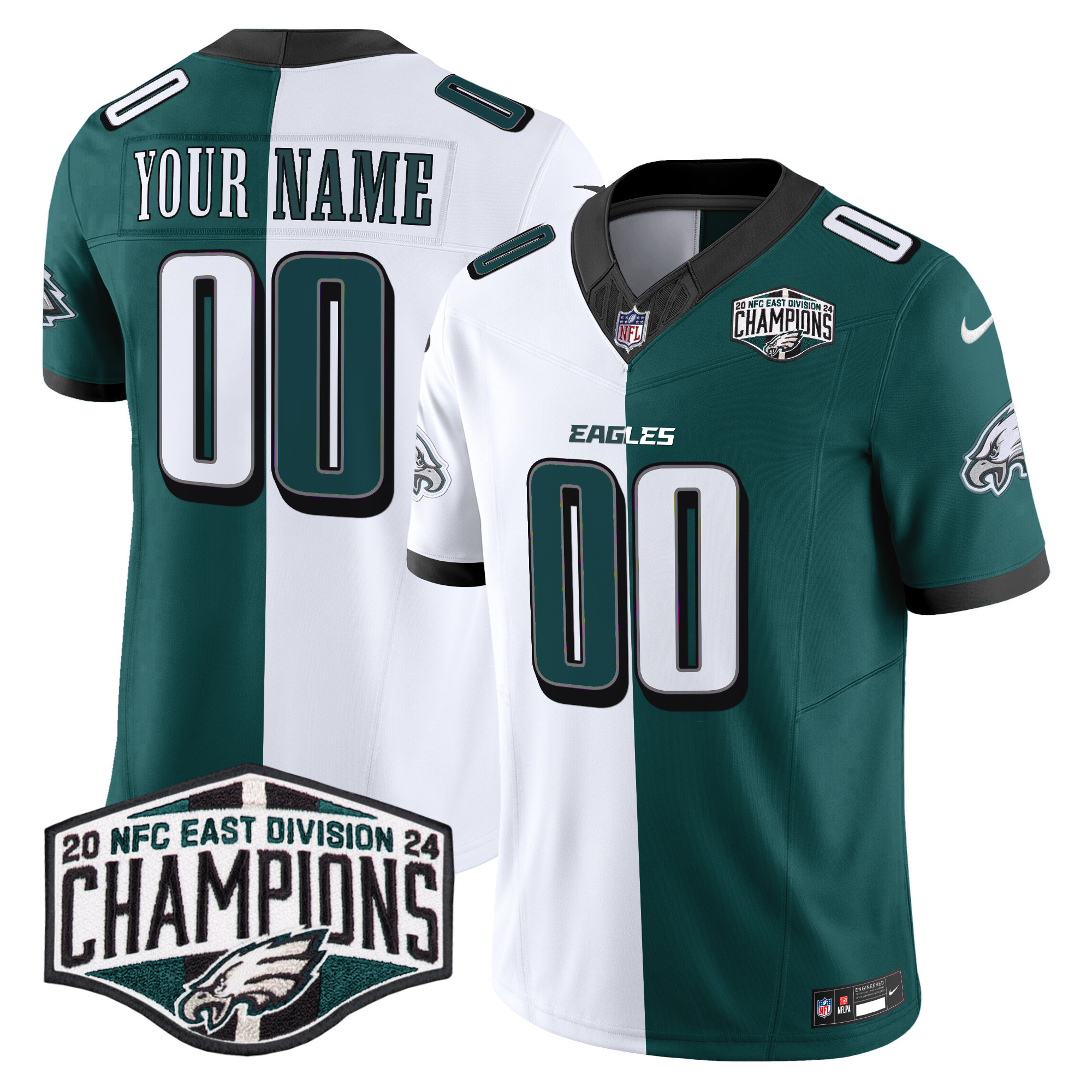 Eagles 2024 NFC East Division Champions Vapor Limited Custom Jersey - All Stitched - Image 6