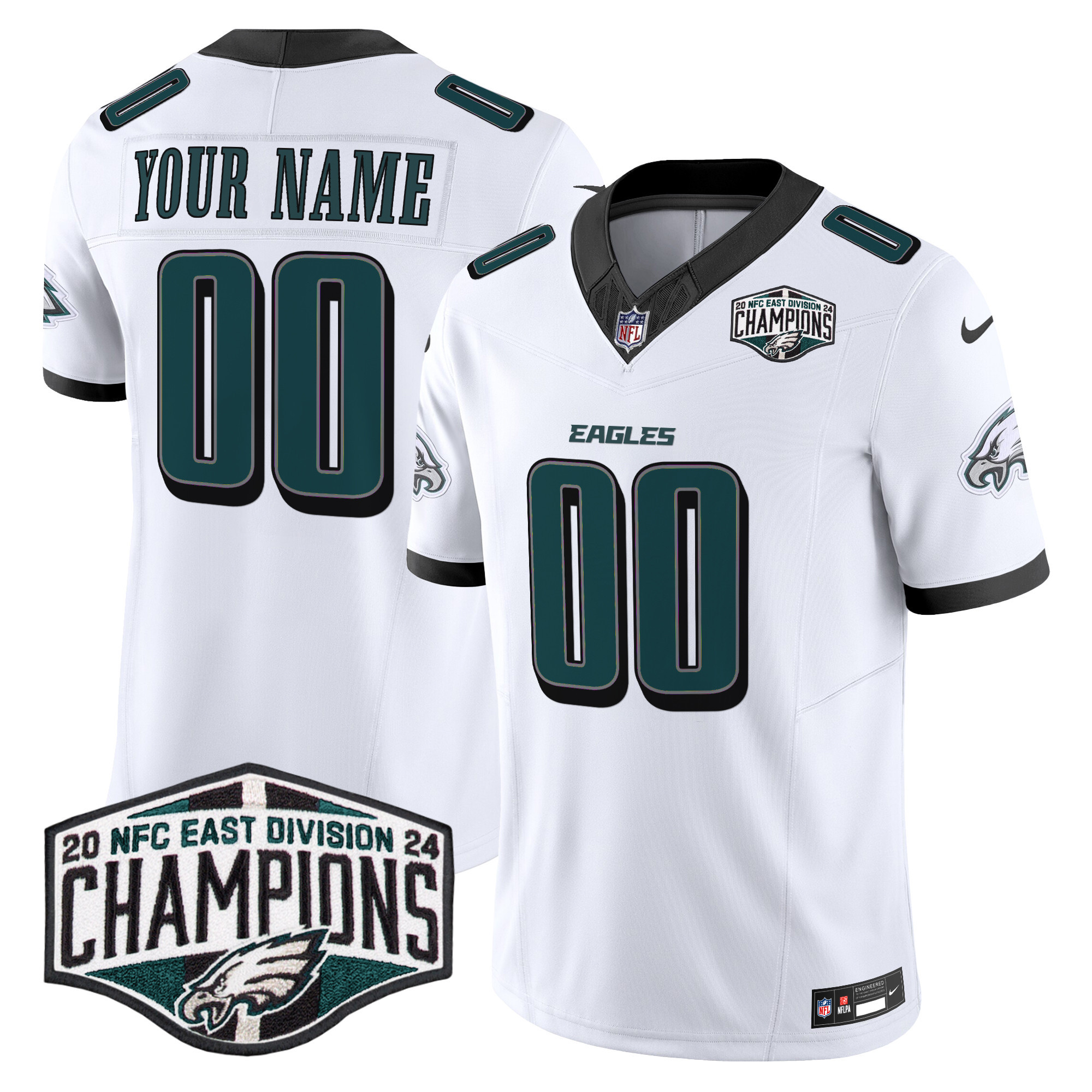 Eagles 2024 NFC East Division Champions Vapor Limited Custom Jersey - All Stitched - Image 3