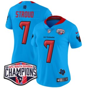 Women's Houston Texans 2024 AFC South Division Champions Patch Vapor Limited Jersey - All Stitched