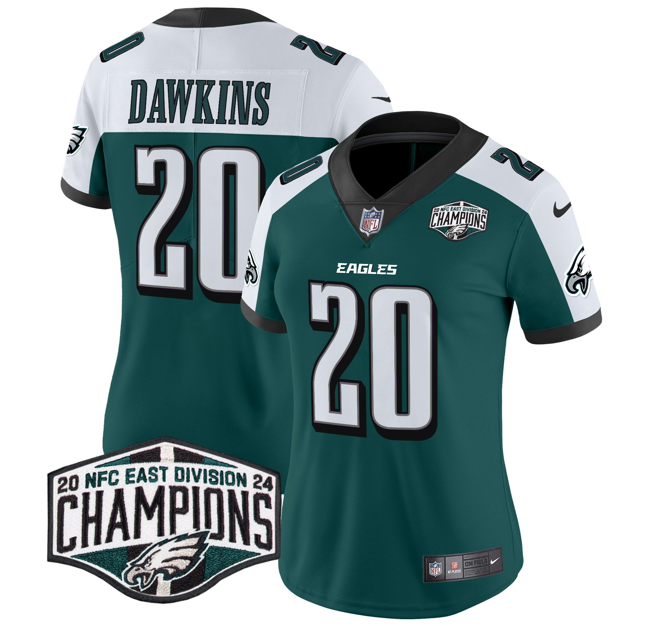 Women's Eagles 2024 NFC East Division Champions Vapor Limited Jersey - All Stitched - Image 32