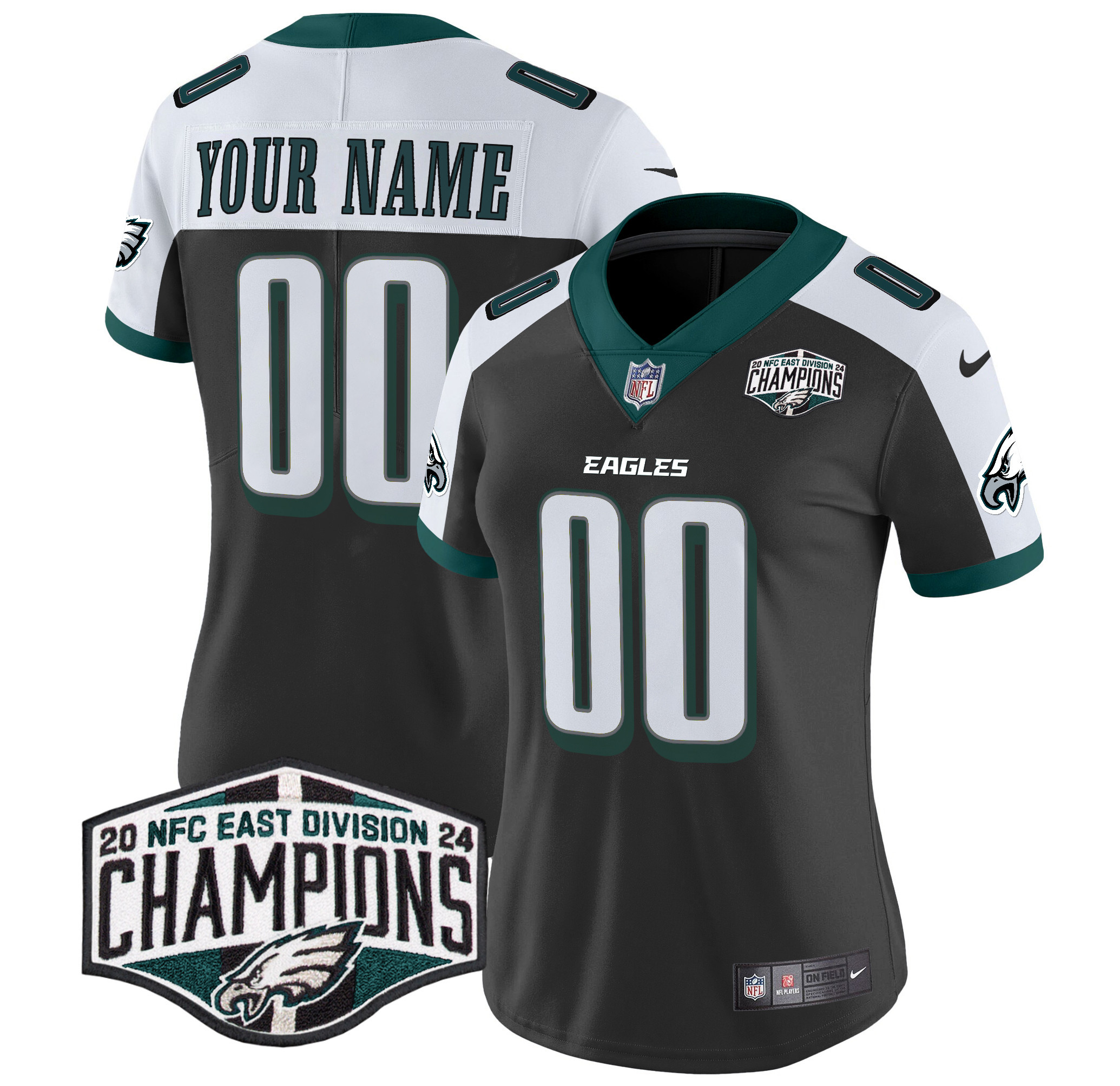 Eagles 2024 NFC East Division Champions Vapor Limited Custom Jersey - All Stitched - Image 11