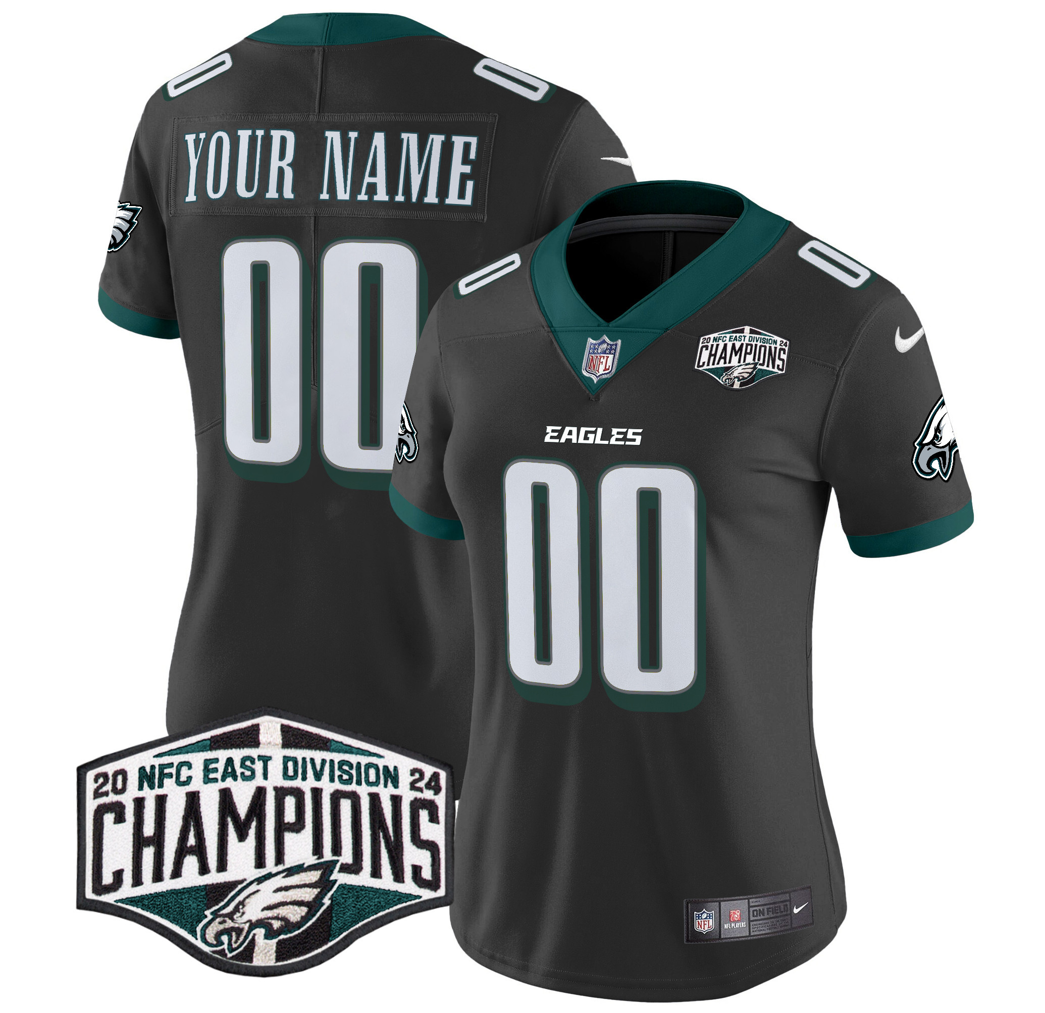 Eagles 2024 NFC East Division Champions Vapor Limited Custom Jersey - All Stitched - Image 9