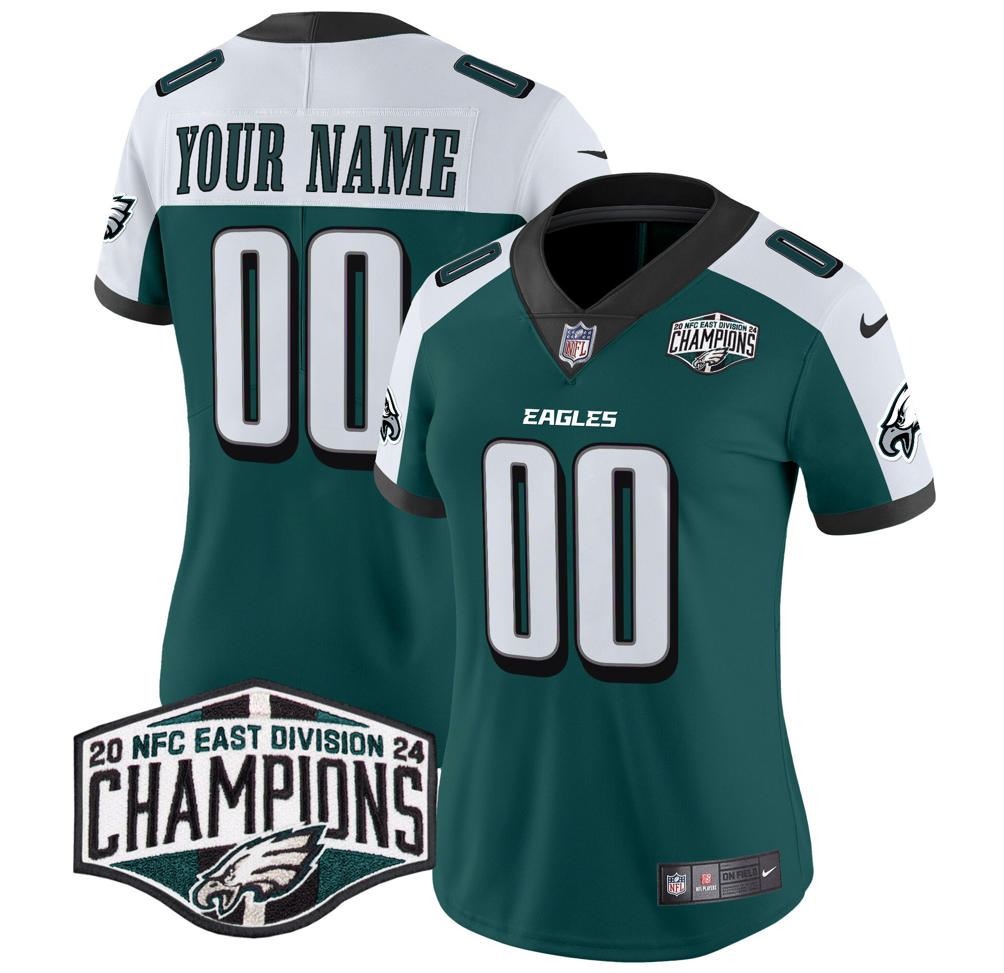 Eagles 2024 NFC East Division Champions Vapor Limited Custom Jersey - All Stitched - Image 10