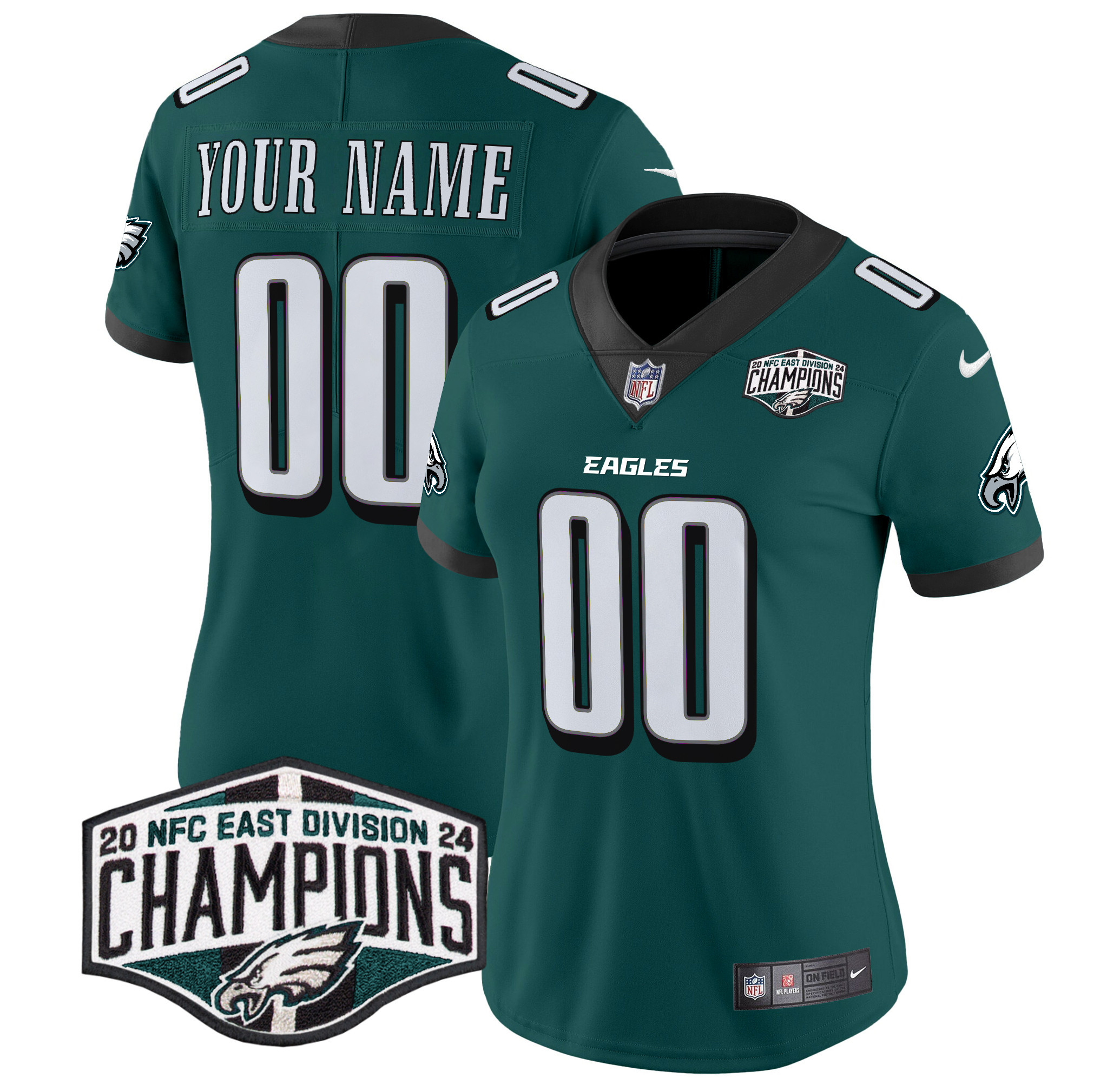Eagles 2024 NFC East Division Champions Vapor Limited Custom Jersey - All Stitched - Image 7