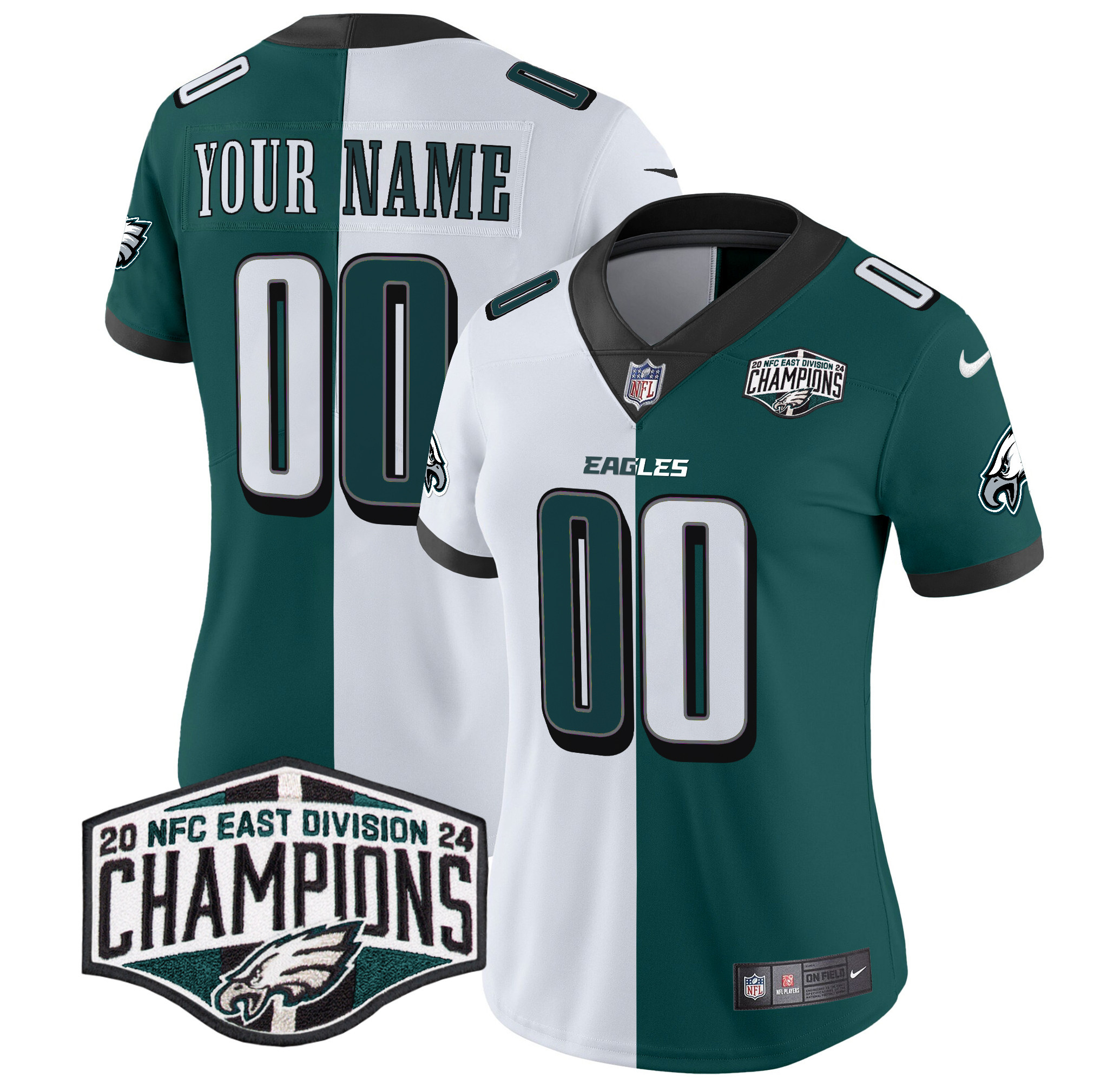 Eagles 2024 NFC East Division Champions Vapor Limited Custom Jersey - All Stitched - Image 12