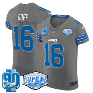 Men's Detroit Lions 2024 NFC North Division Champions Patch Vapor Elite Jersey - All Stitched