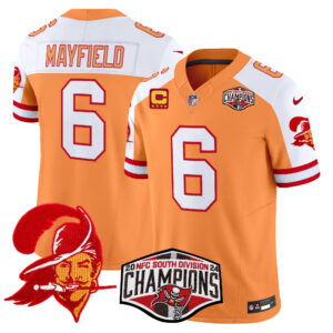 Men's Tampa Bay Buccaneers Creamsicle 2024 NFC South Division Champions Patch Vapor Limited Jersey - All Stitched