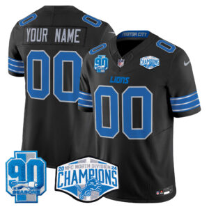 Detroit Lions 2024 NFC North Division Champions Patch Vapor Limited Custom Jersey - All Stitched