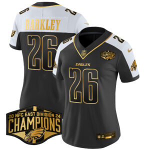 Women's Eagles 2024 NFC East Division Champions Gold Vapor Limited Jersey - All Stitched