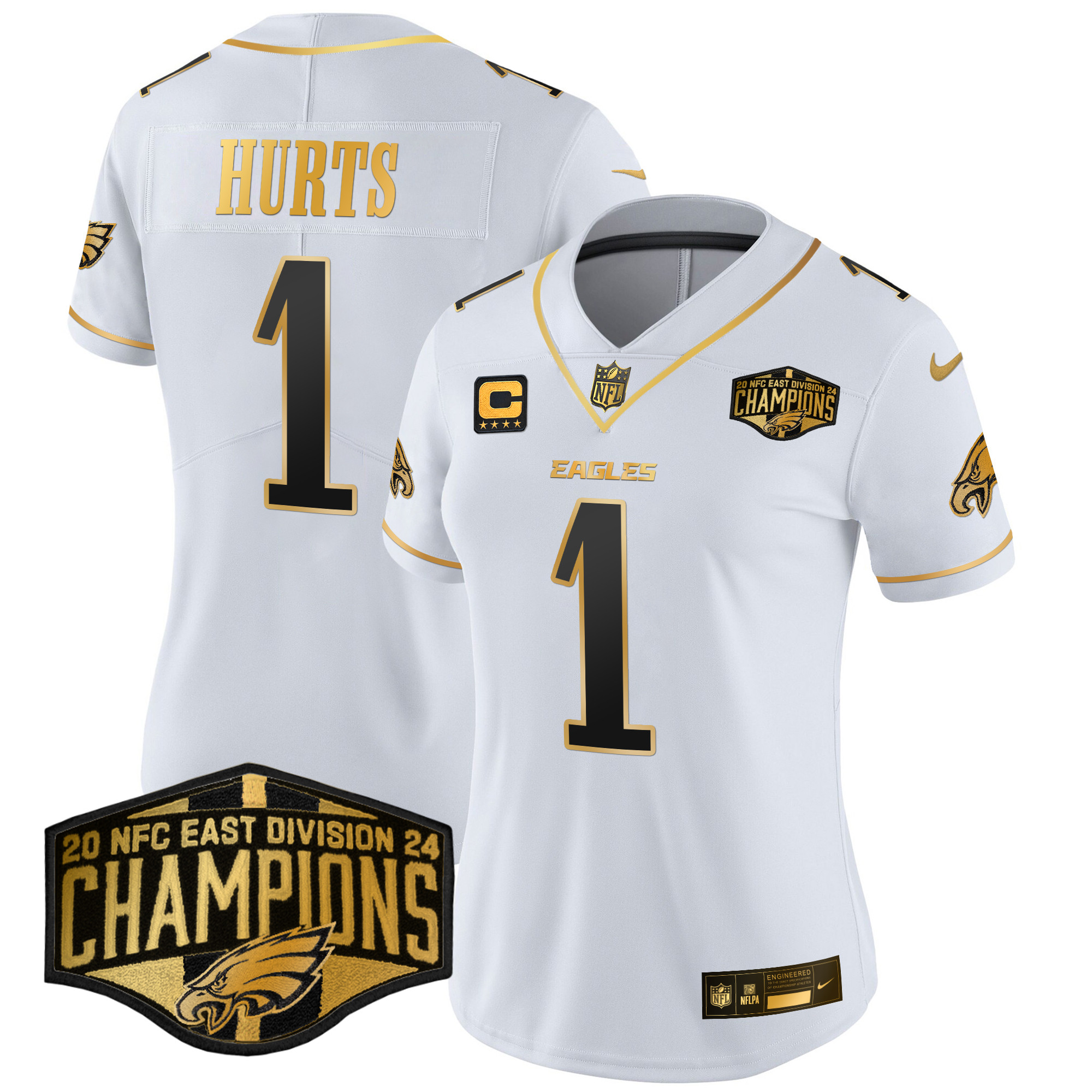 Women's Eagles 2024 NFC East Division Champions Gold Vapor Limited Jersey - All Stitched - Image 11