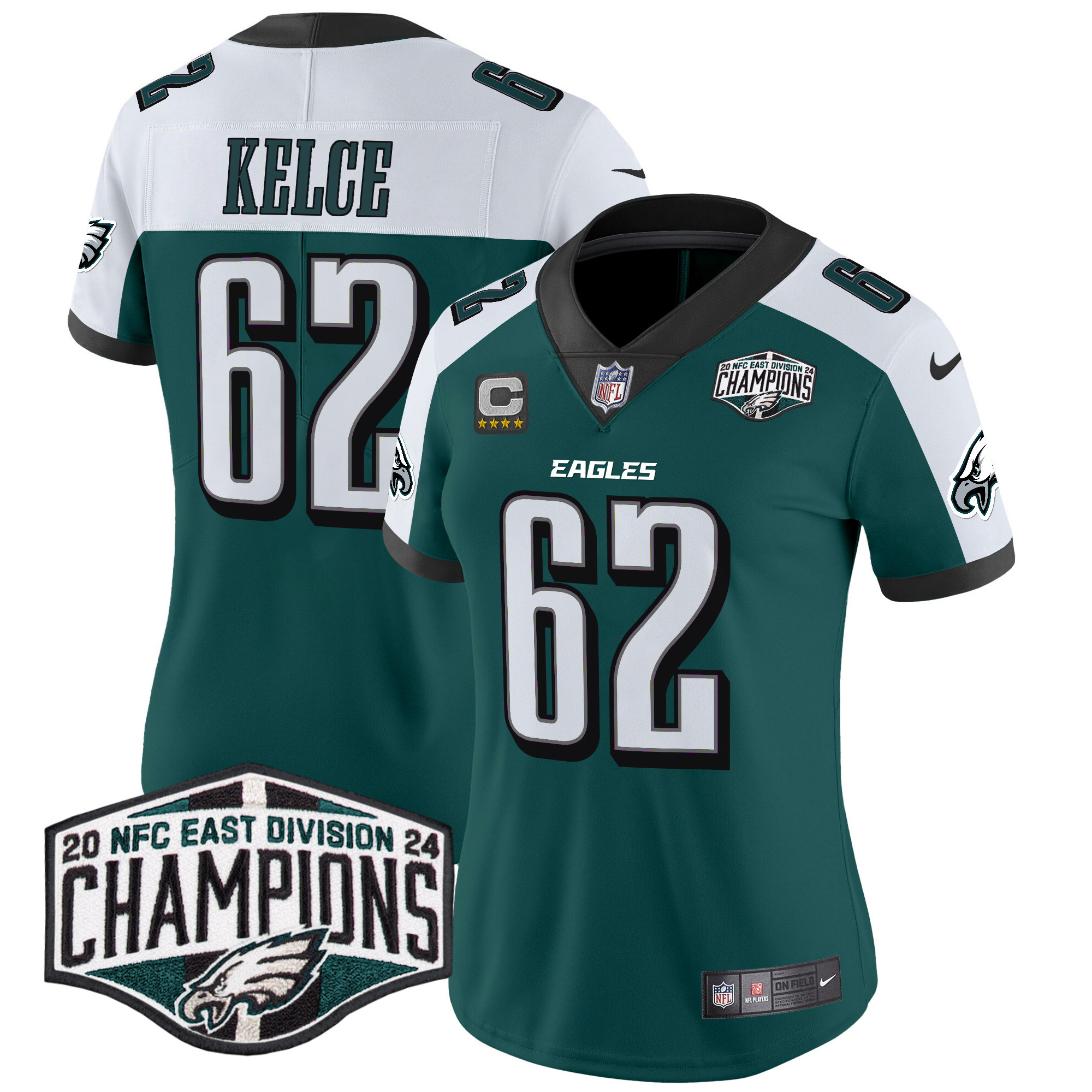 Women's Eagles 2024 NFC East Division Champions Vapor Limited Jersey - All Stitched - Image 28