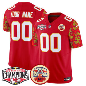 Chiefs Super Bowl LIX Style 2024 AFC West Division Champions Patch Vapor Limited Custom Jersey - All Stitched