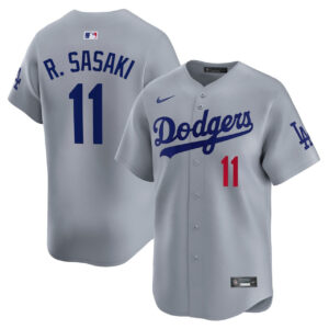 Roki Sasaki Los Angeles Dodgers Gray Jersey - All Stitched