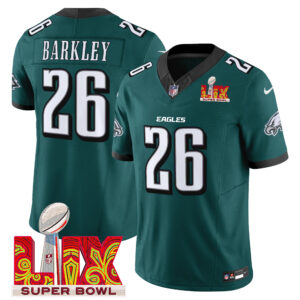 Men's Philadelphia Eagles Super Bowl LIX Patch Vapor Limited Jersey - All Stitched