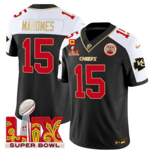 Men's Chiefs Super Bowl LIX Patch Gold Trim Vapor Limited Jersey - All Stitched
