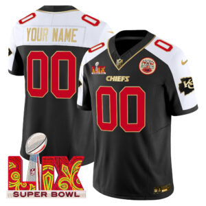 Chiefs Super Bowl LIX Patch Gold Trim Vapor Limited Custom Jersey - All Stitched