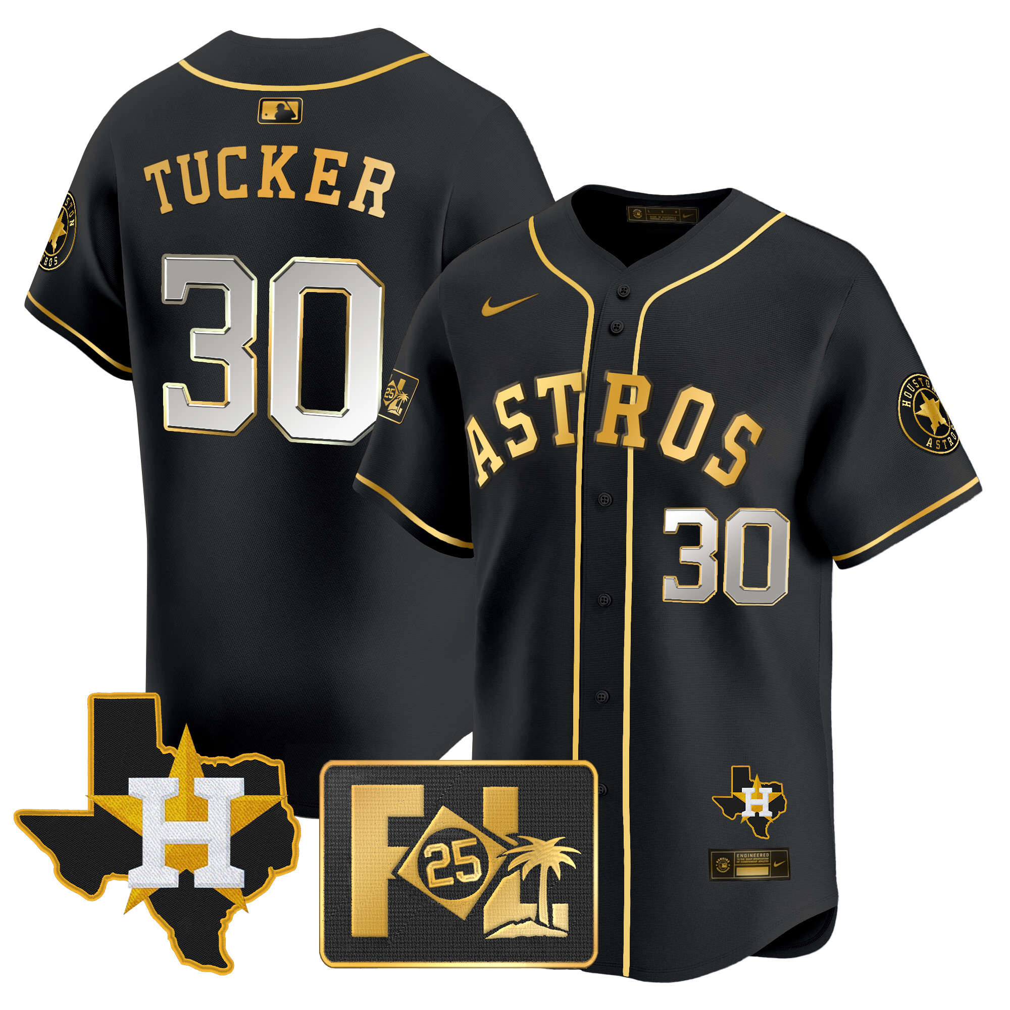 Men's Houston Astros 2025 Spring Training & Texas Patch Vapor Premier Limited Jersey - All Stitched - Image 8
