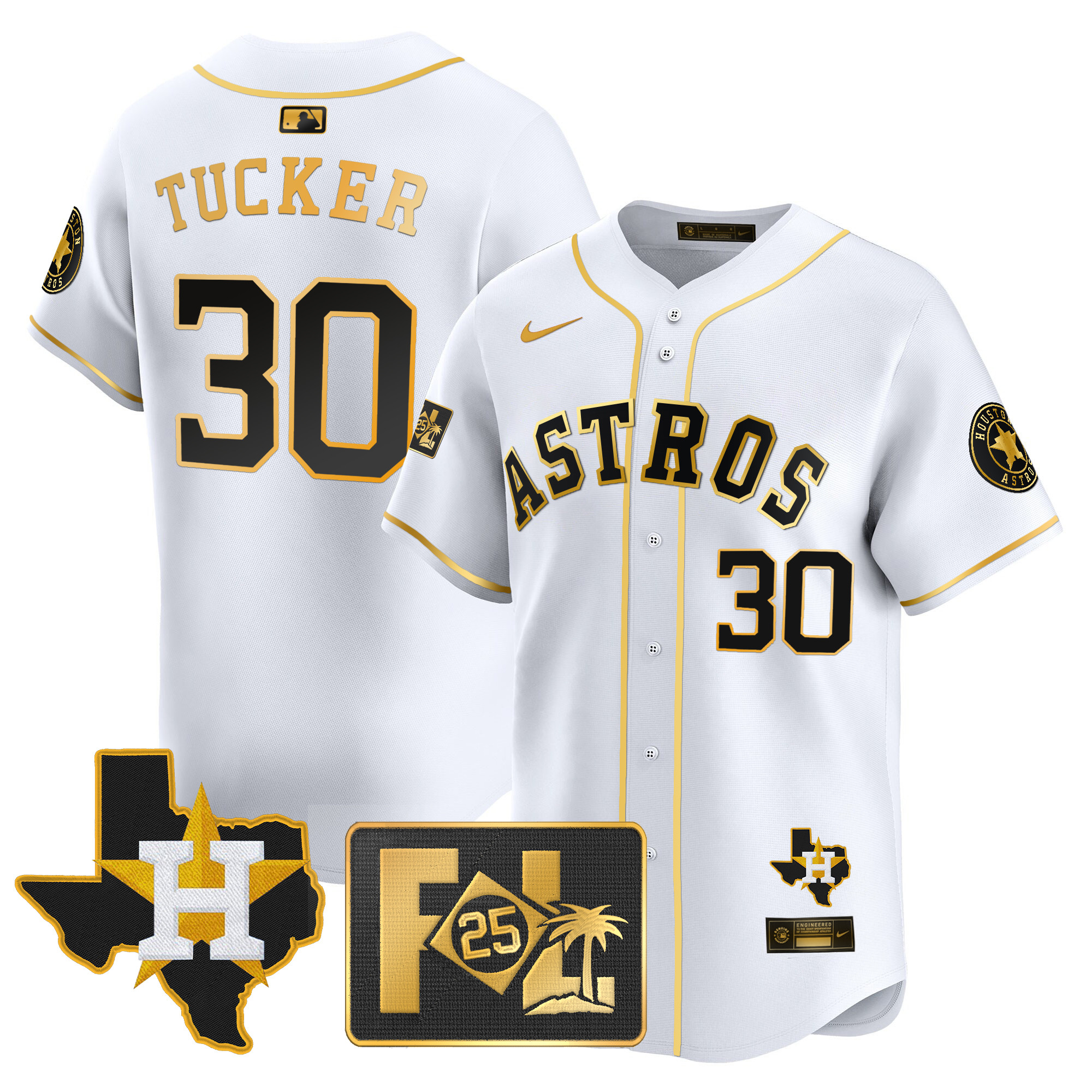 Men's Houston Astros 2025 Spring Training & Texas Patch Vapor Premier Limited Jersey - All Stitched - Image 17